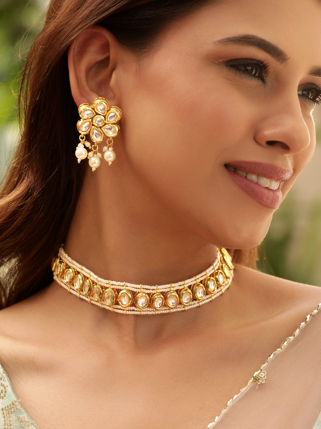 Floral Affair Kundan Necklace Set