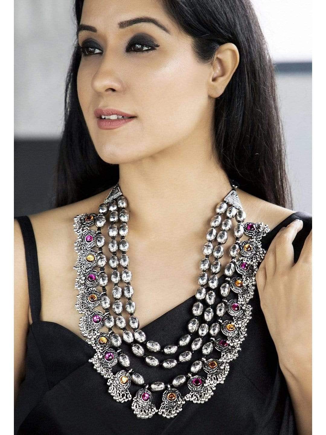 Kanika Mann Boho Oxidised Statement Necklace
