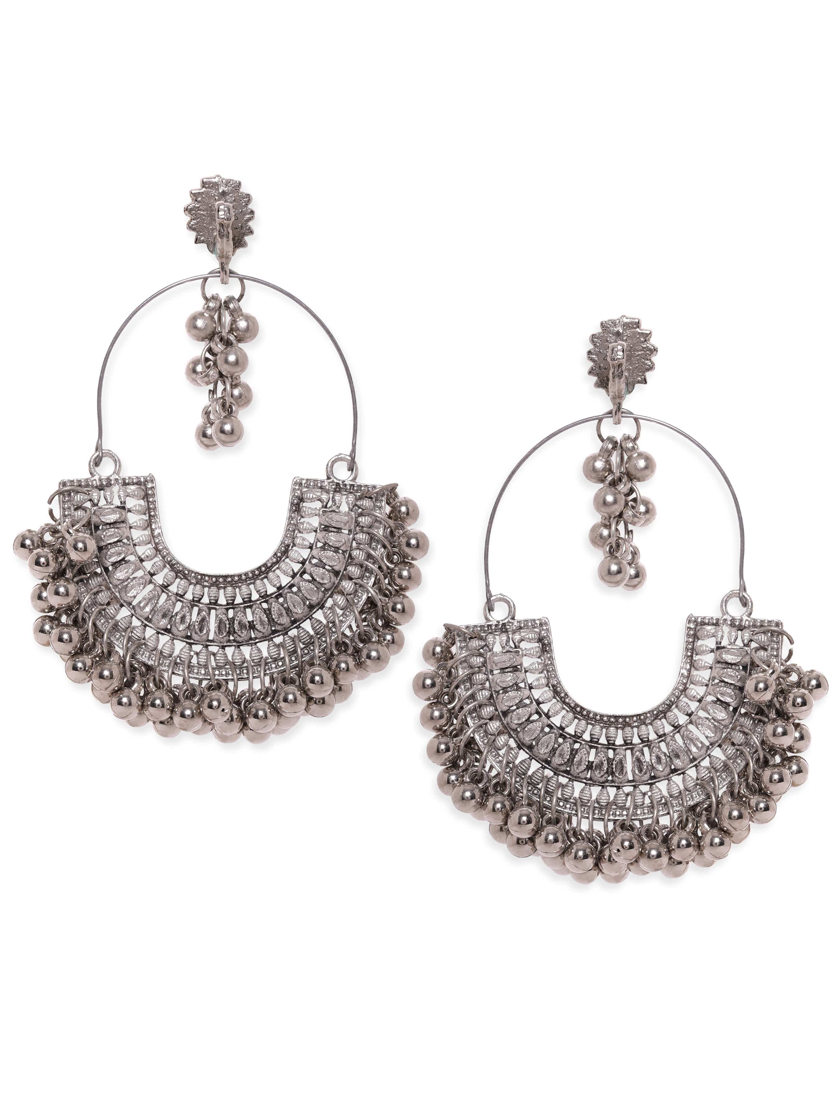 Glorified Chandbali Oxidised Jhumka