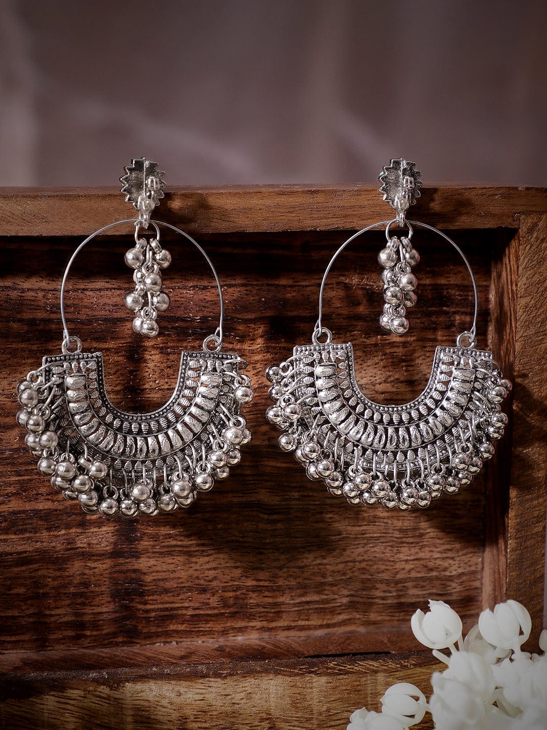 Glorified Chandbali Oxidised Jhumka