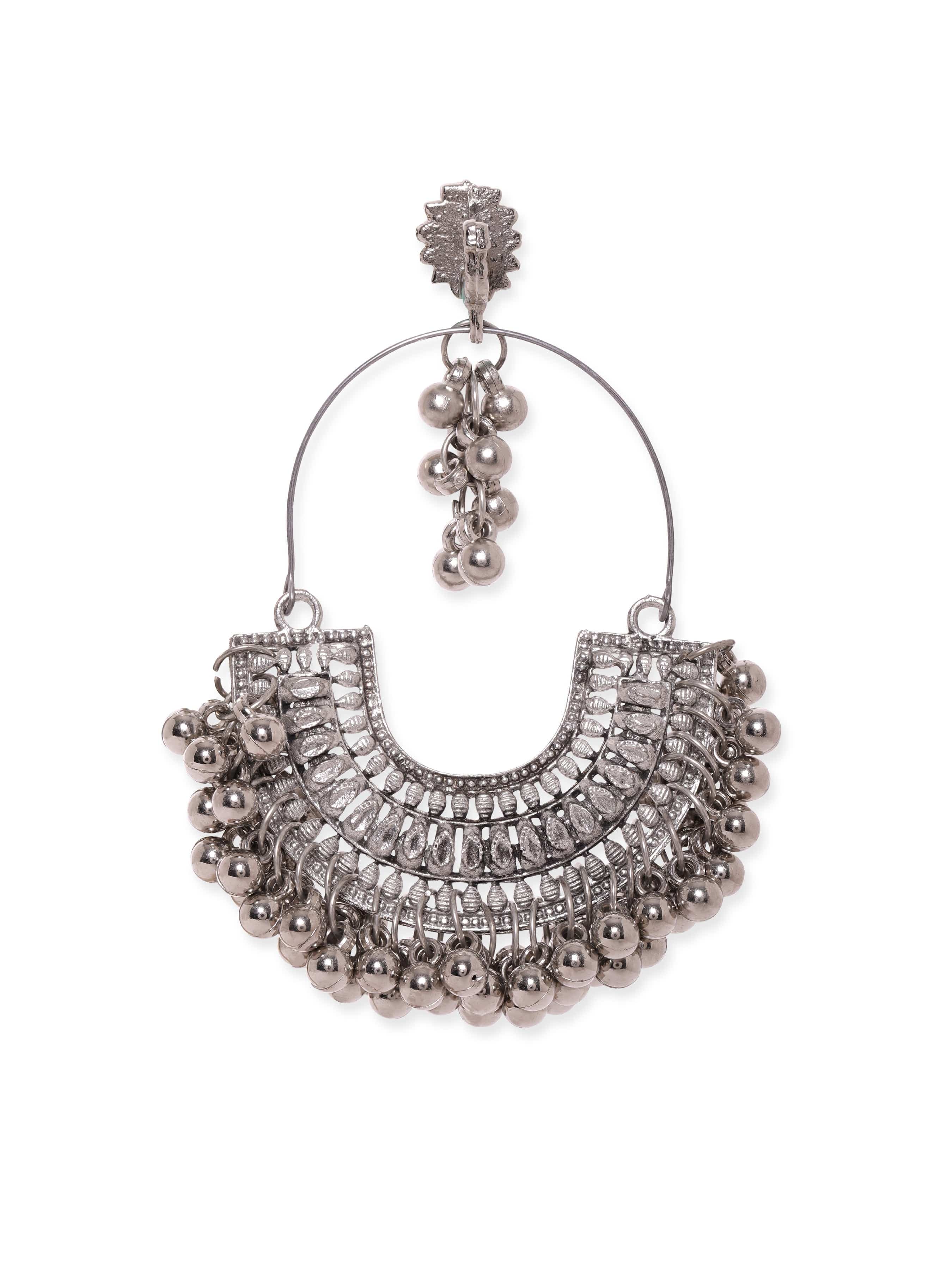 Glorified Chandbali Oxidised Jhumka