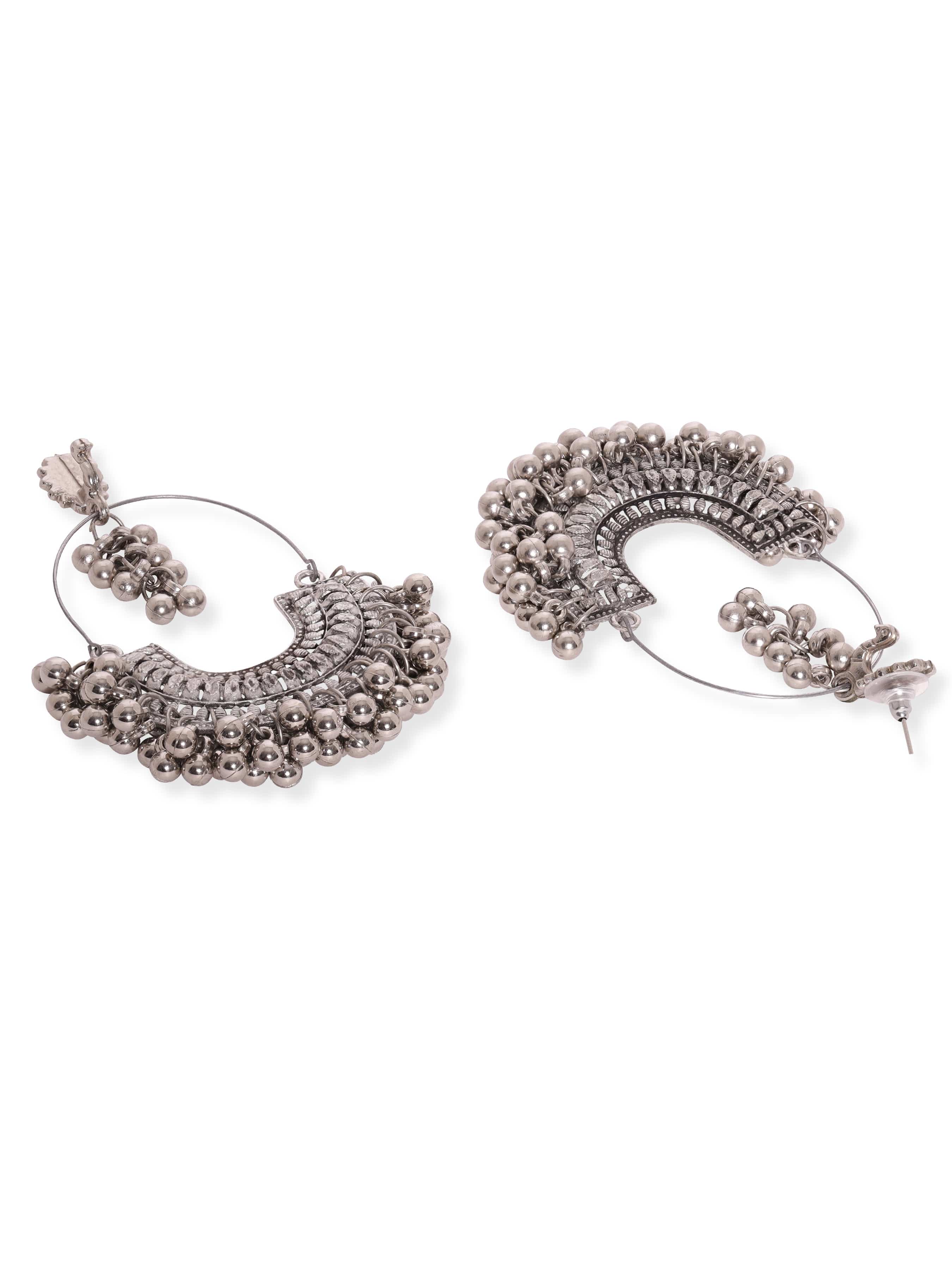Glorified Chandbali Oxidised Jhumka