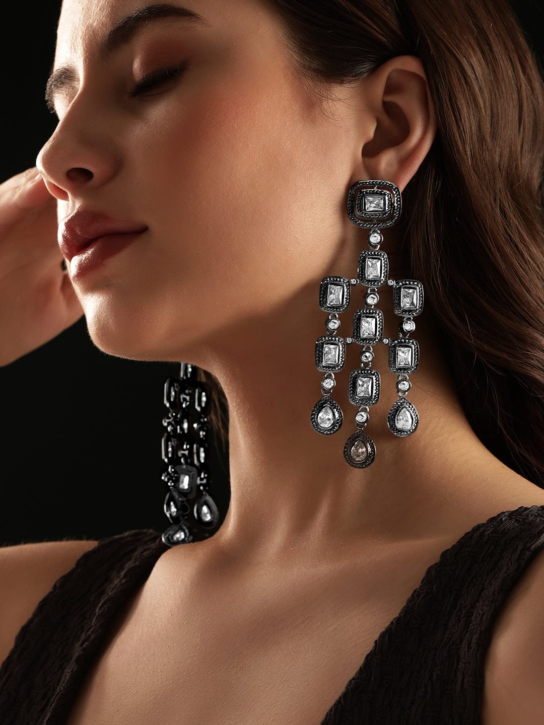 Midnight Glow Black Zirconia Dangler