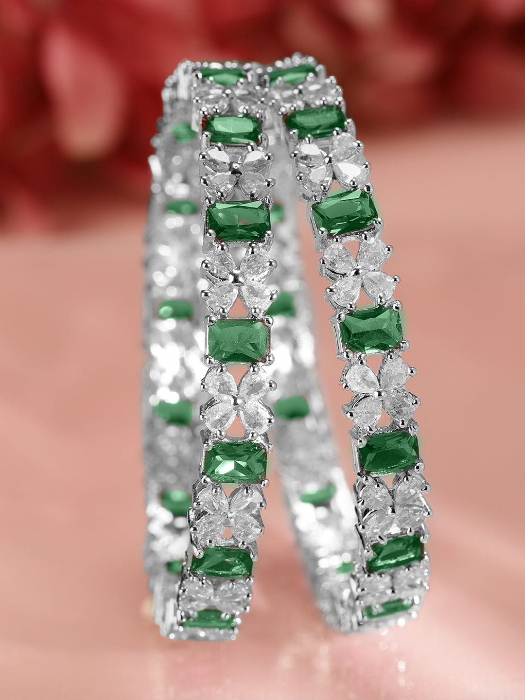 Royal Greens American Diamond Zirconia Bangles