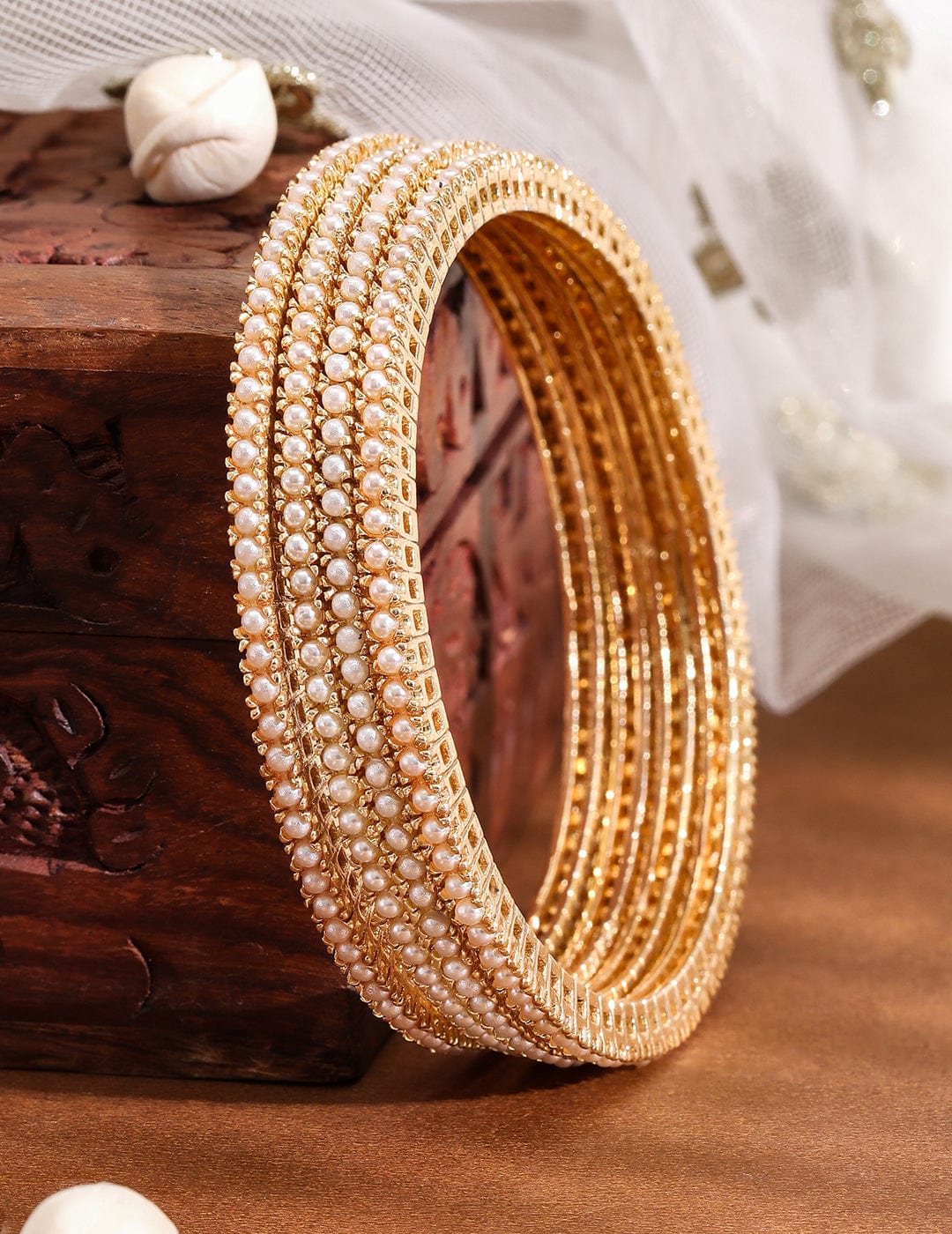 Minimal Whisper Pearl Bangles