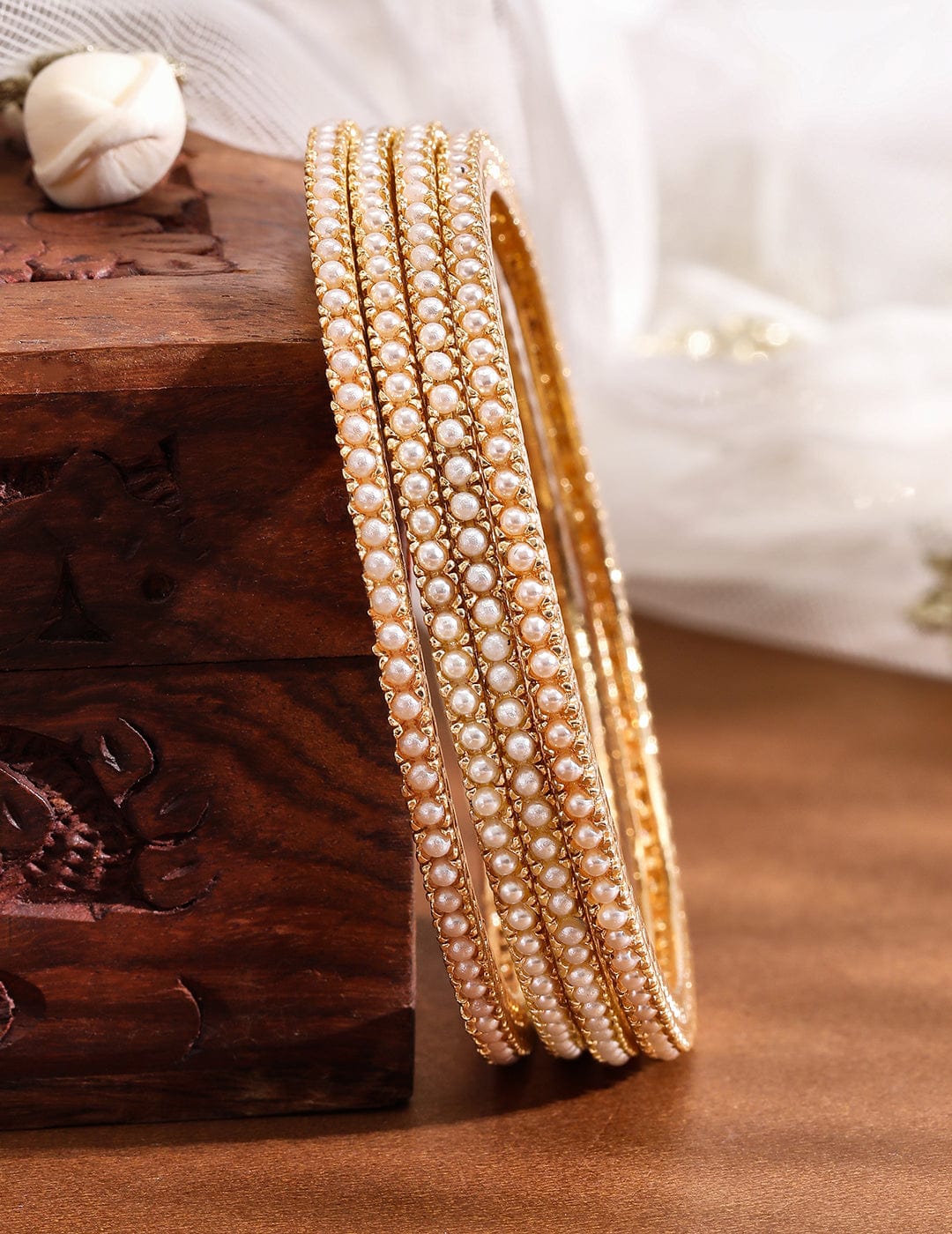 Minimal Whisper Pearl Bangles