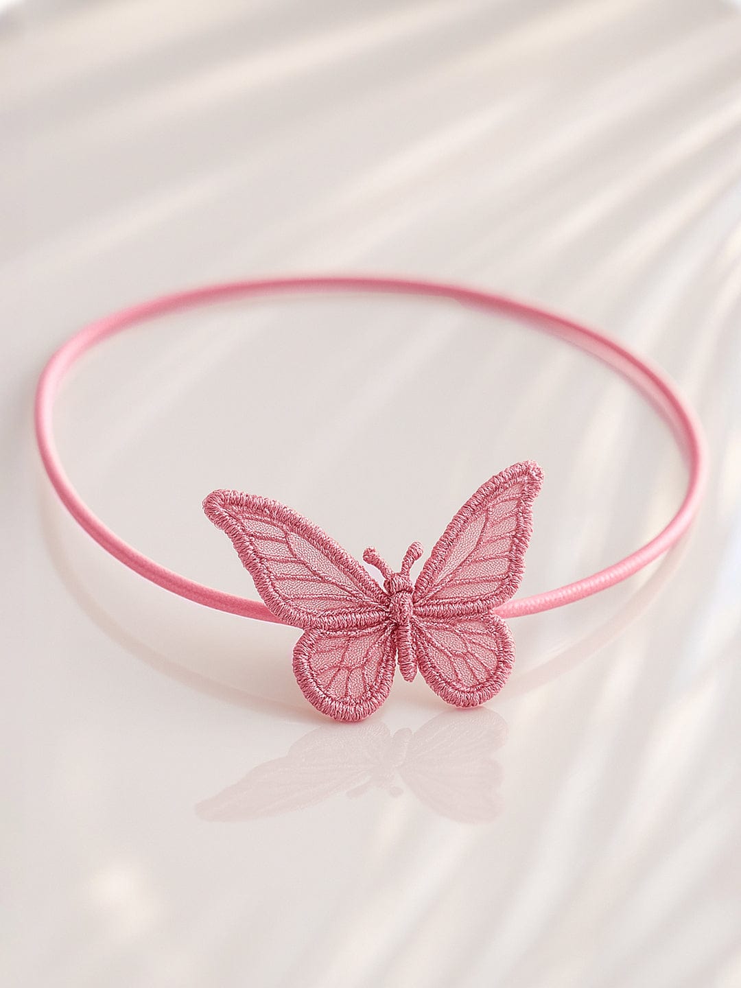 Pink Butterfly Motif Choker