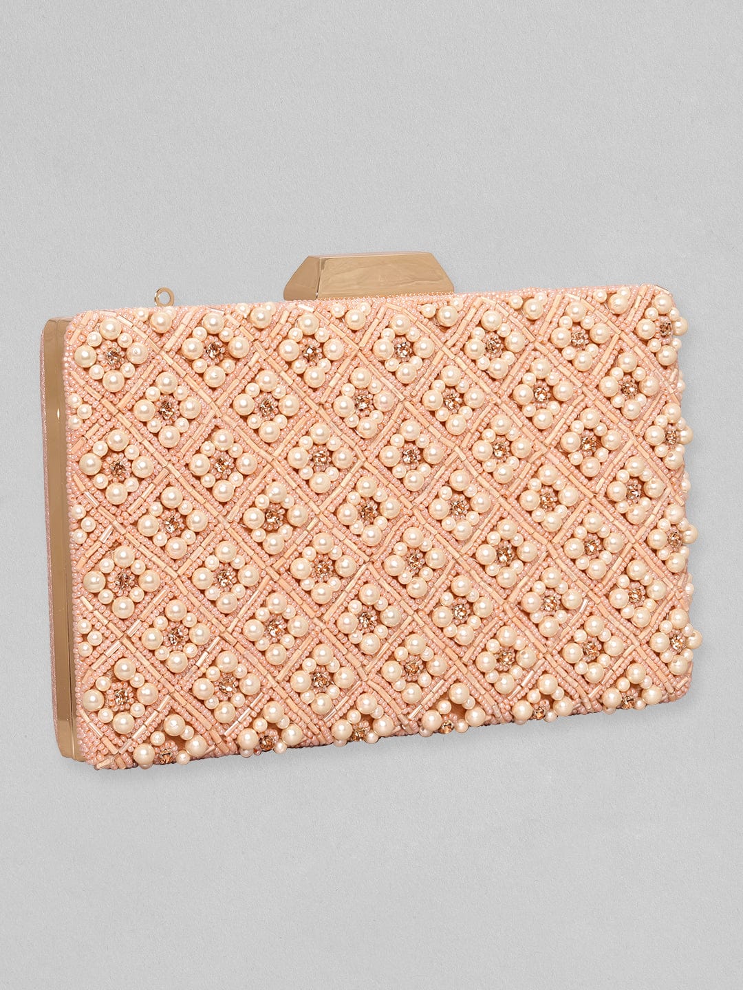 Wentra Pink Embellished Shopper Handheld Bag