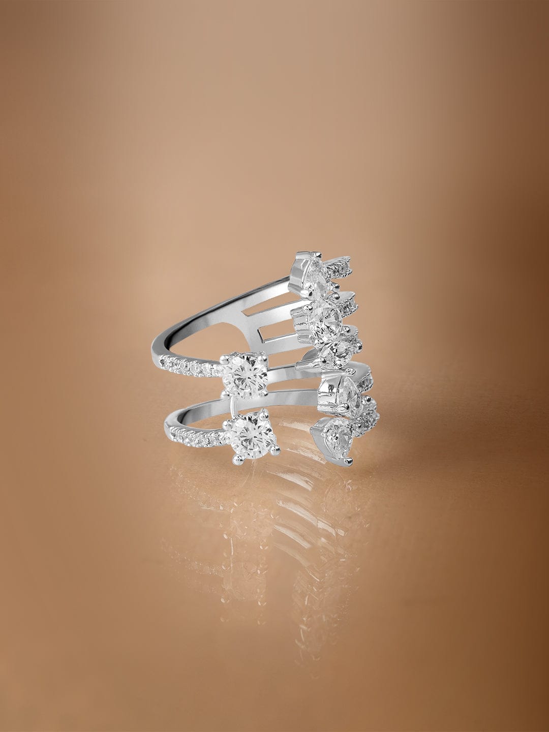 Adjustable American Diamond Zirconia Ring