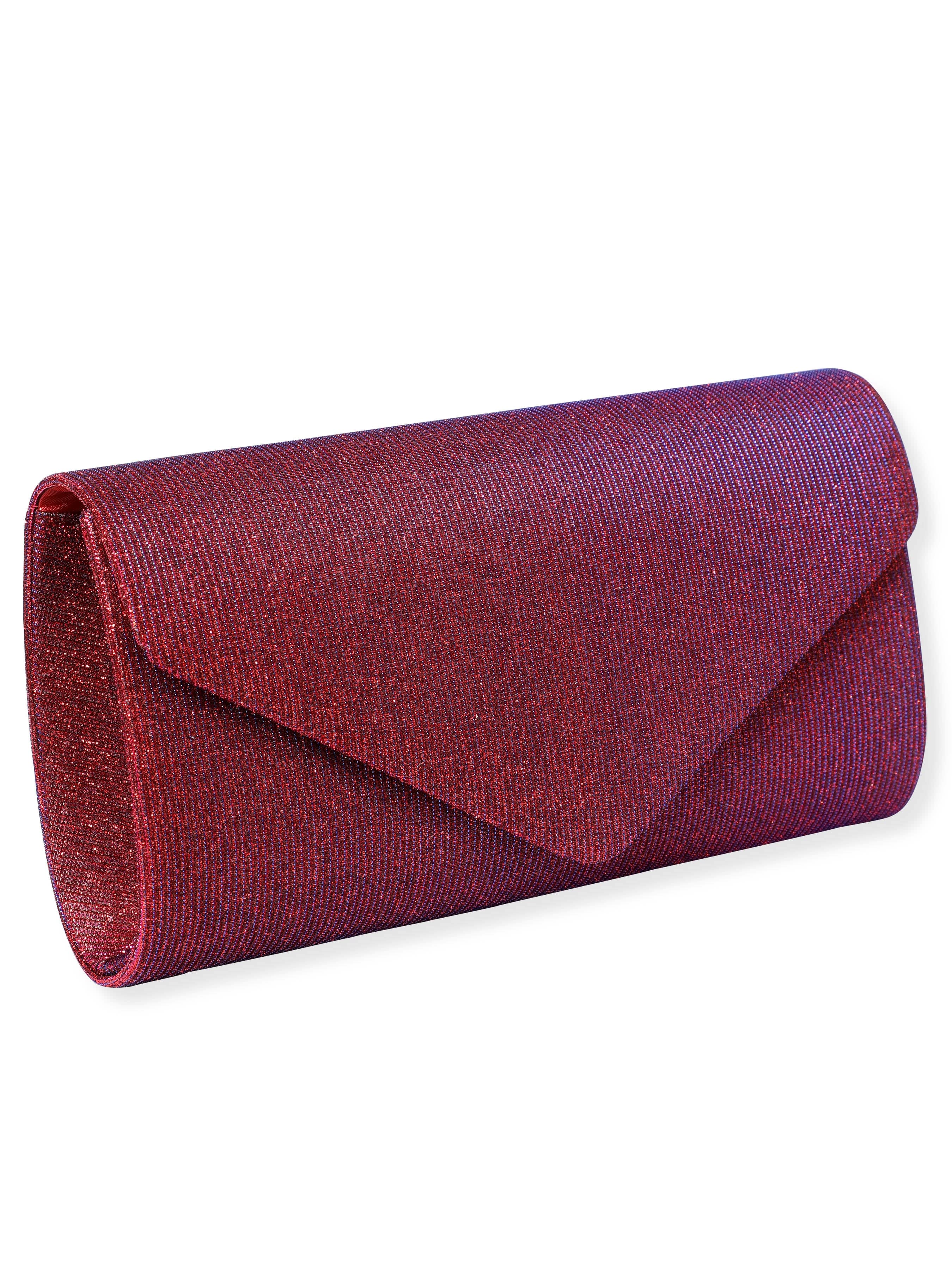 Wentra Radiant Bloom Magenta Textured Shimmery Clutch Bag