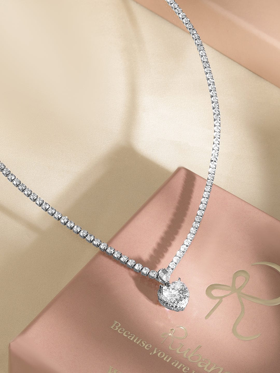 Pure-hearted American Diamond Zirconia Studded Necklace
