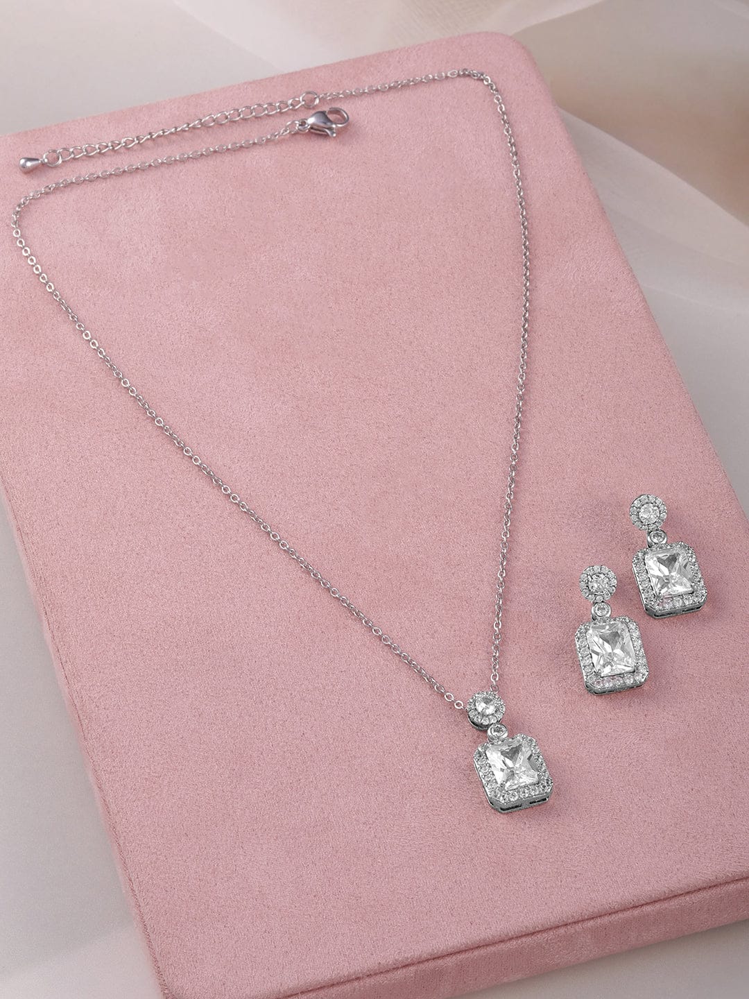 Cubic American Diamond Zirconia Necklace Set