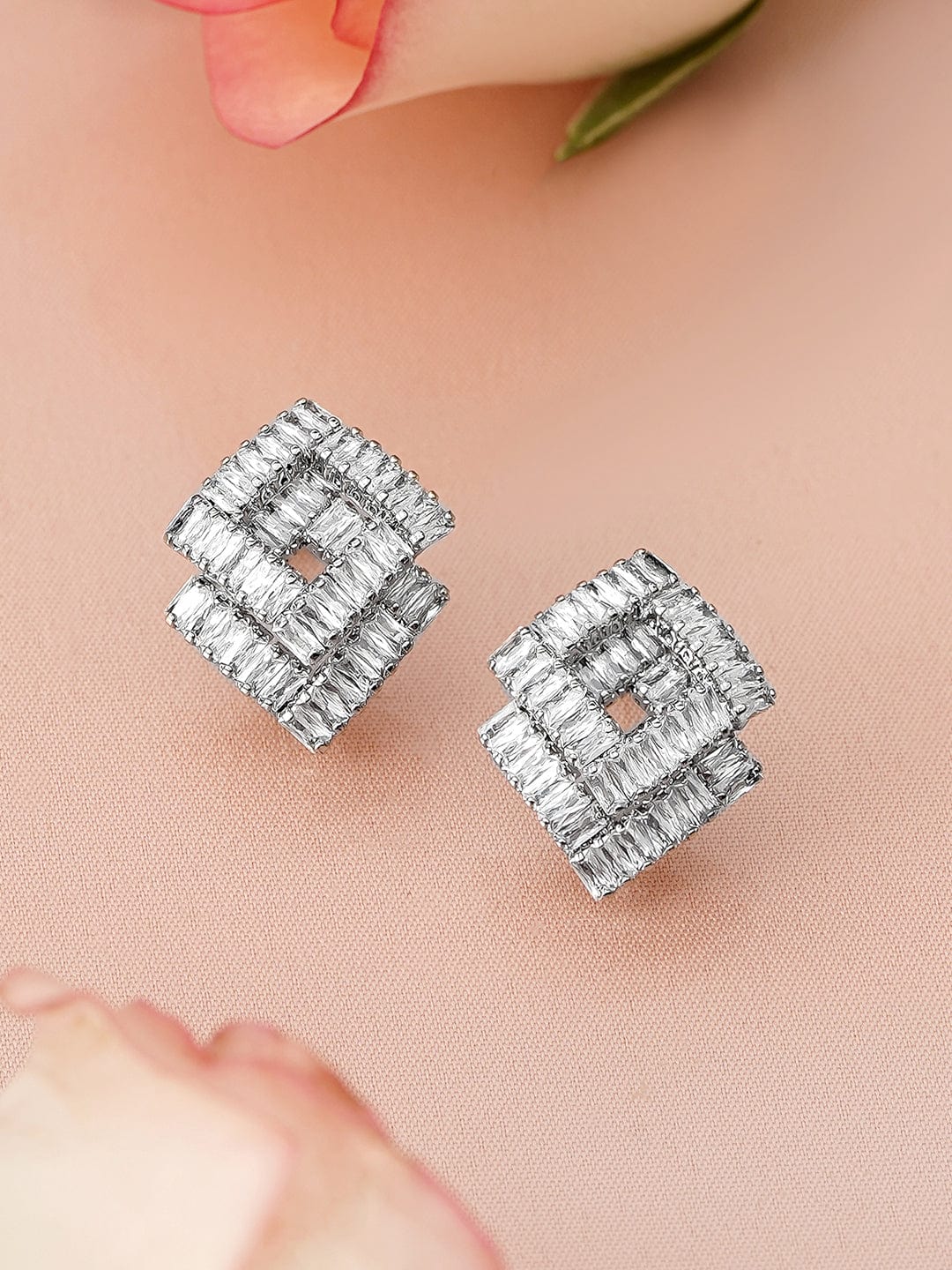 Baguette Glow Square Studs