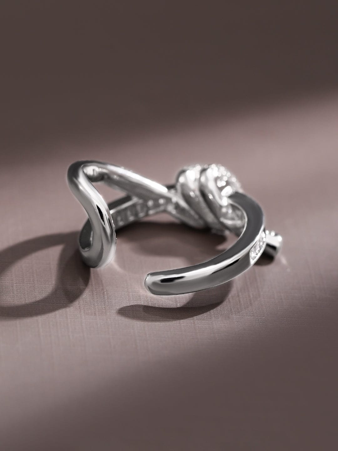 American Diamond Zirconia Sleek Knot Ring
