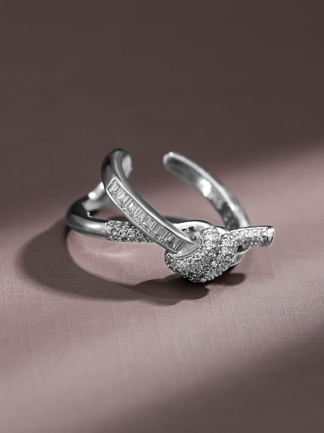 American Diamond Zirconia Sleek Knot Ring