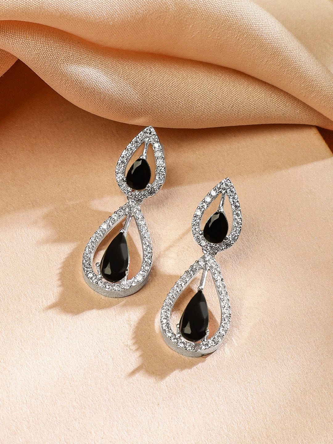 American Diamond Zirconia Black Onyx Necklace Set