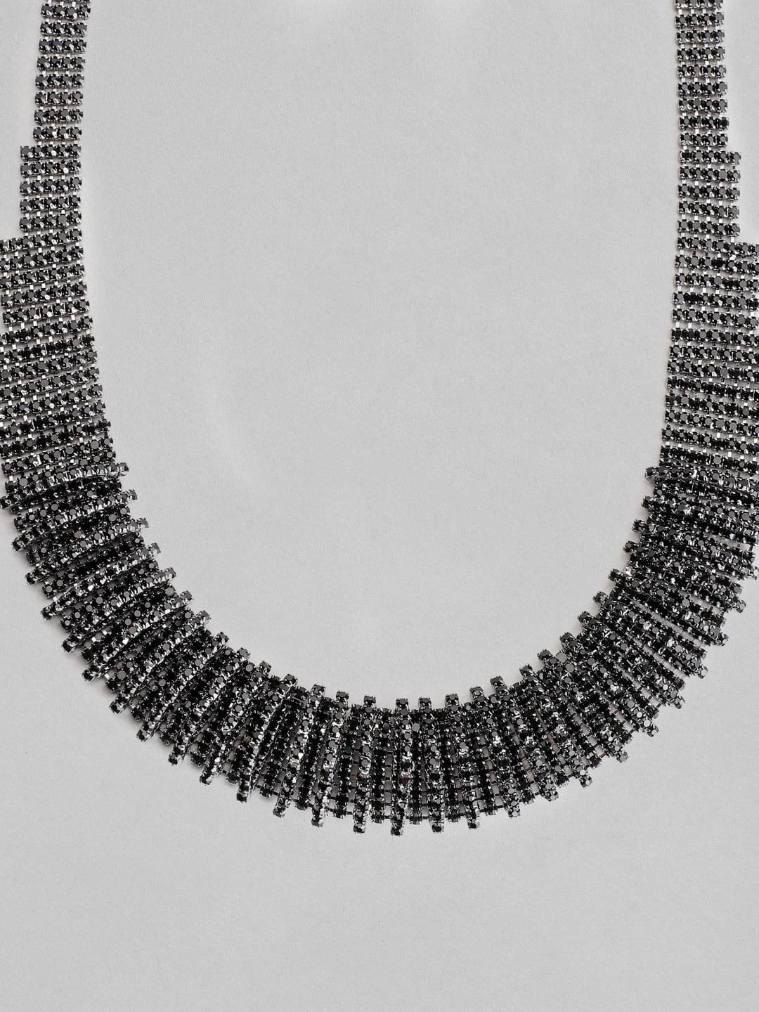 Bold Rhinestone Studded Statement Necklace