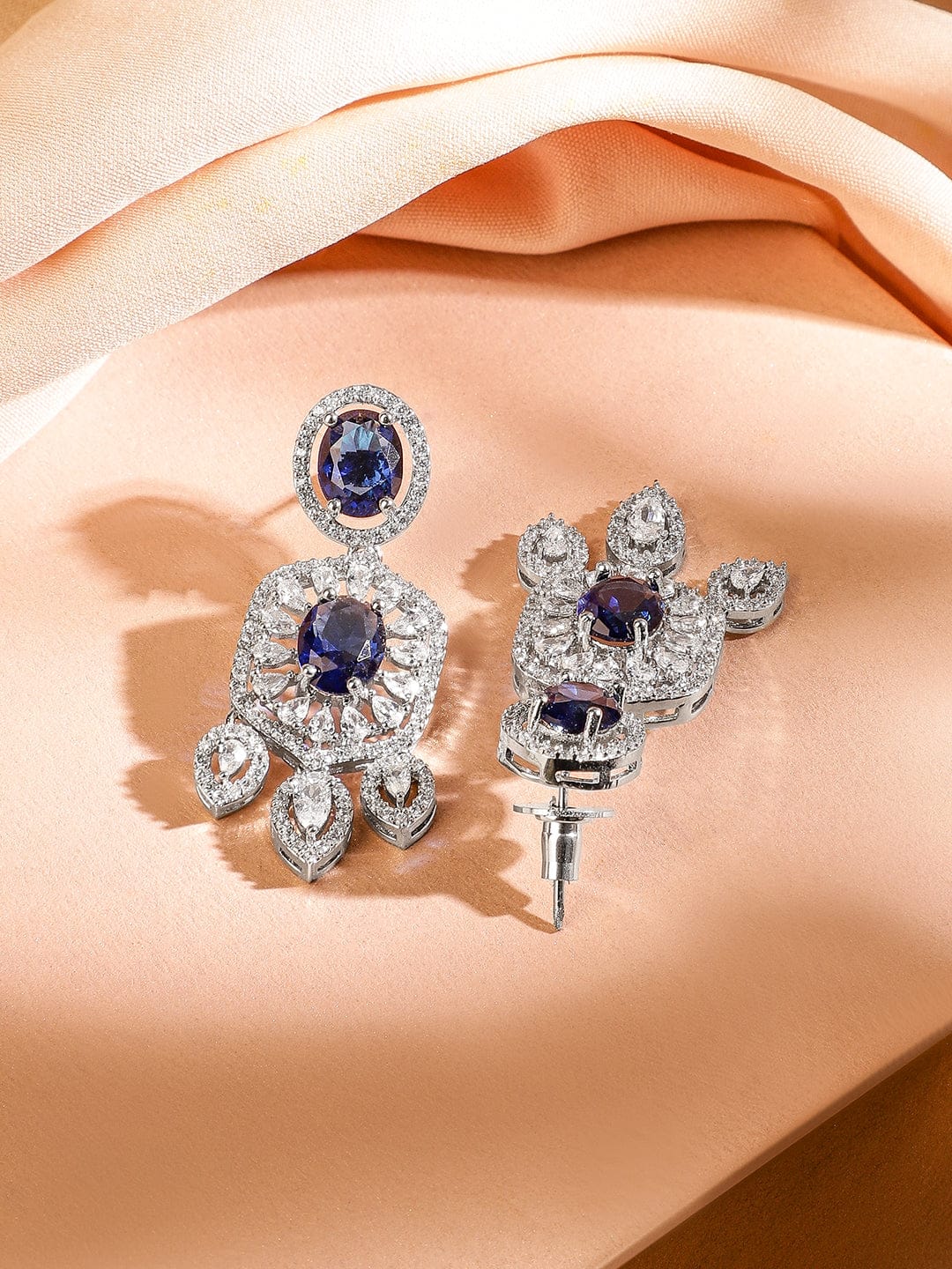 American Diamond Zirconia Blue Choker Set