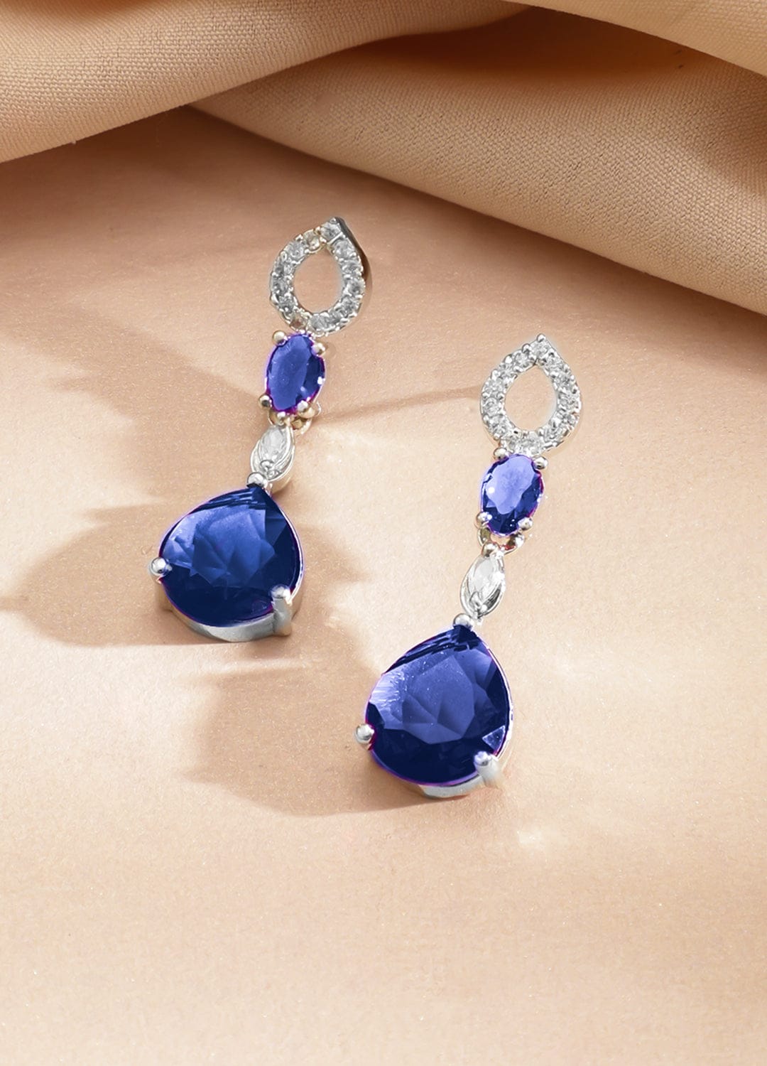 Blue Drop American Diamond Zirconia Necklace Set