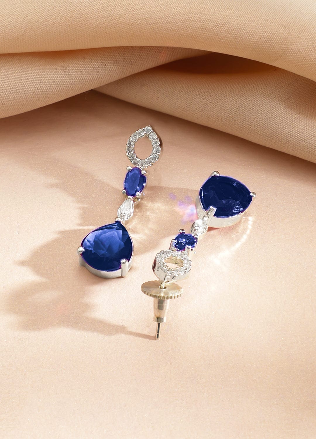 Blue Drop American Diamond Zirconia Necklace Set