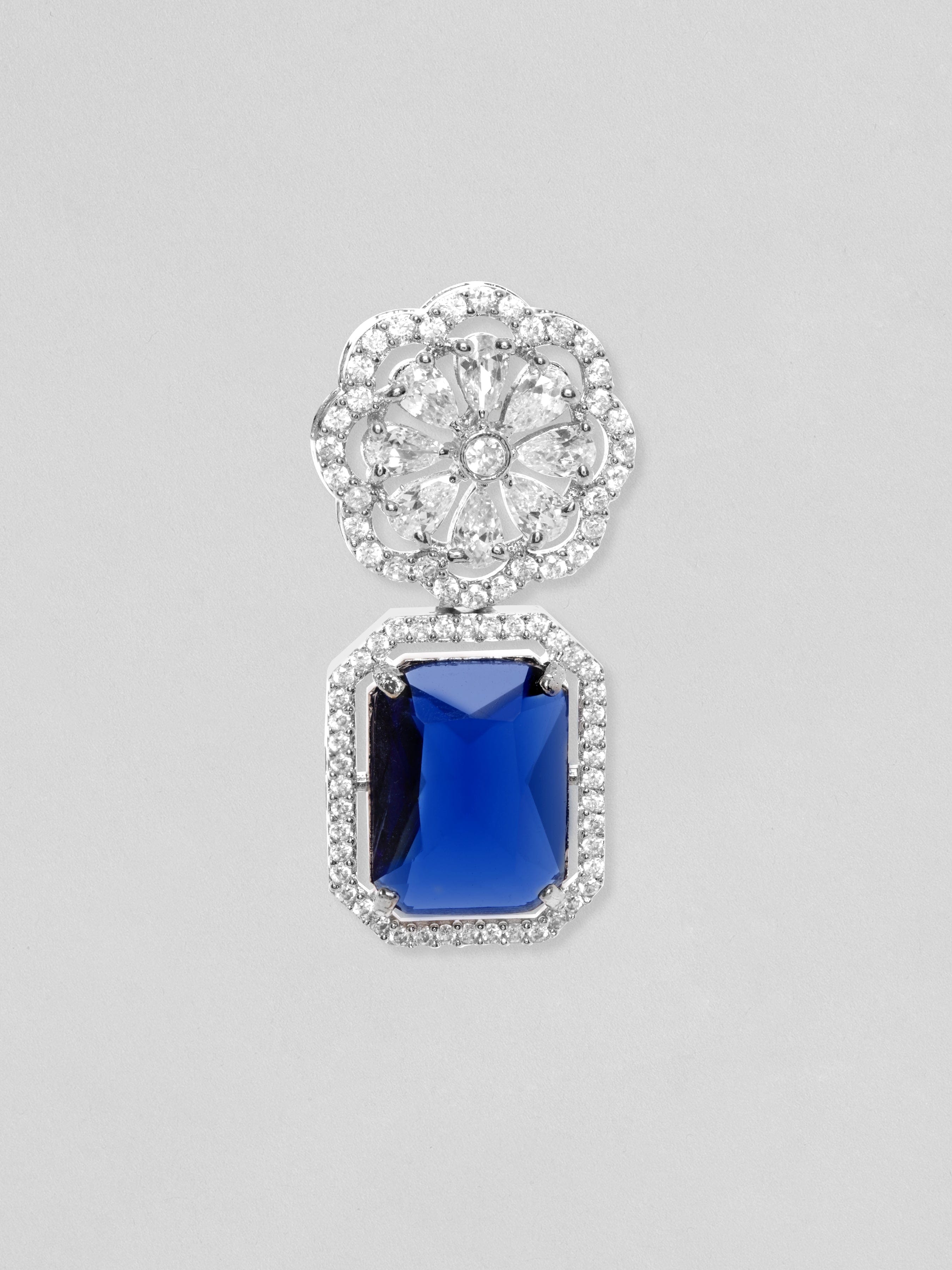 Royal Aura Blue Stone Drop Earrings