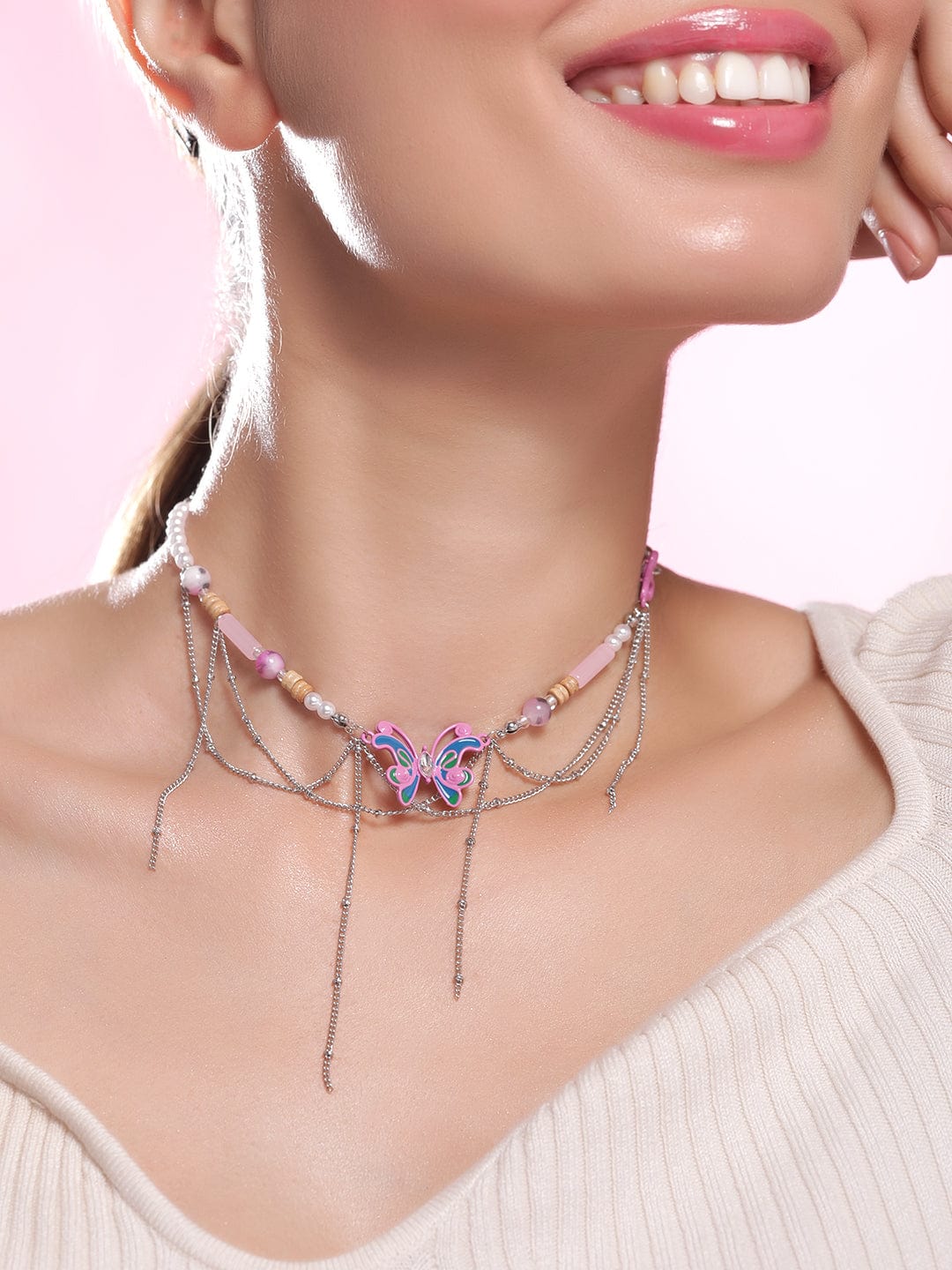 Vibrant Butterflies Statement Choker