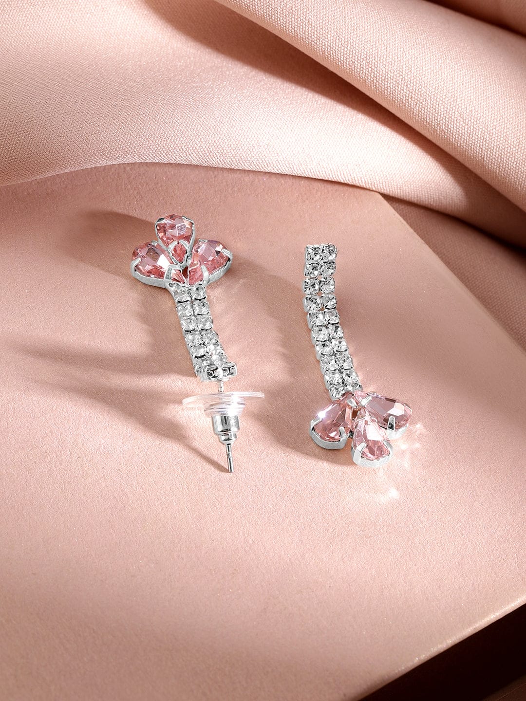 American Diamond Zirconia Pink Necklace Set