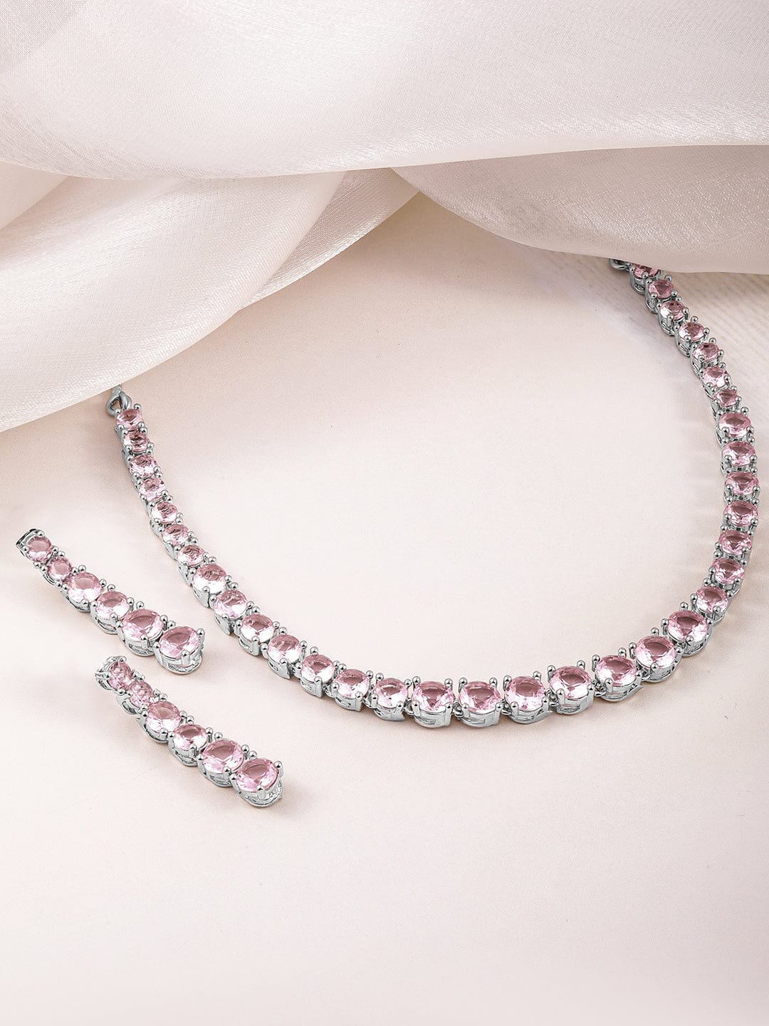 Pink Studded Necklace Set