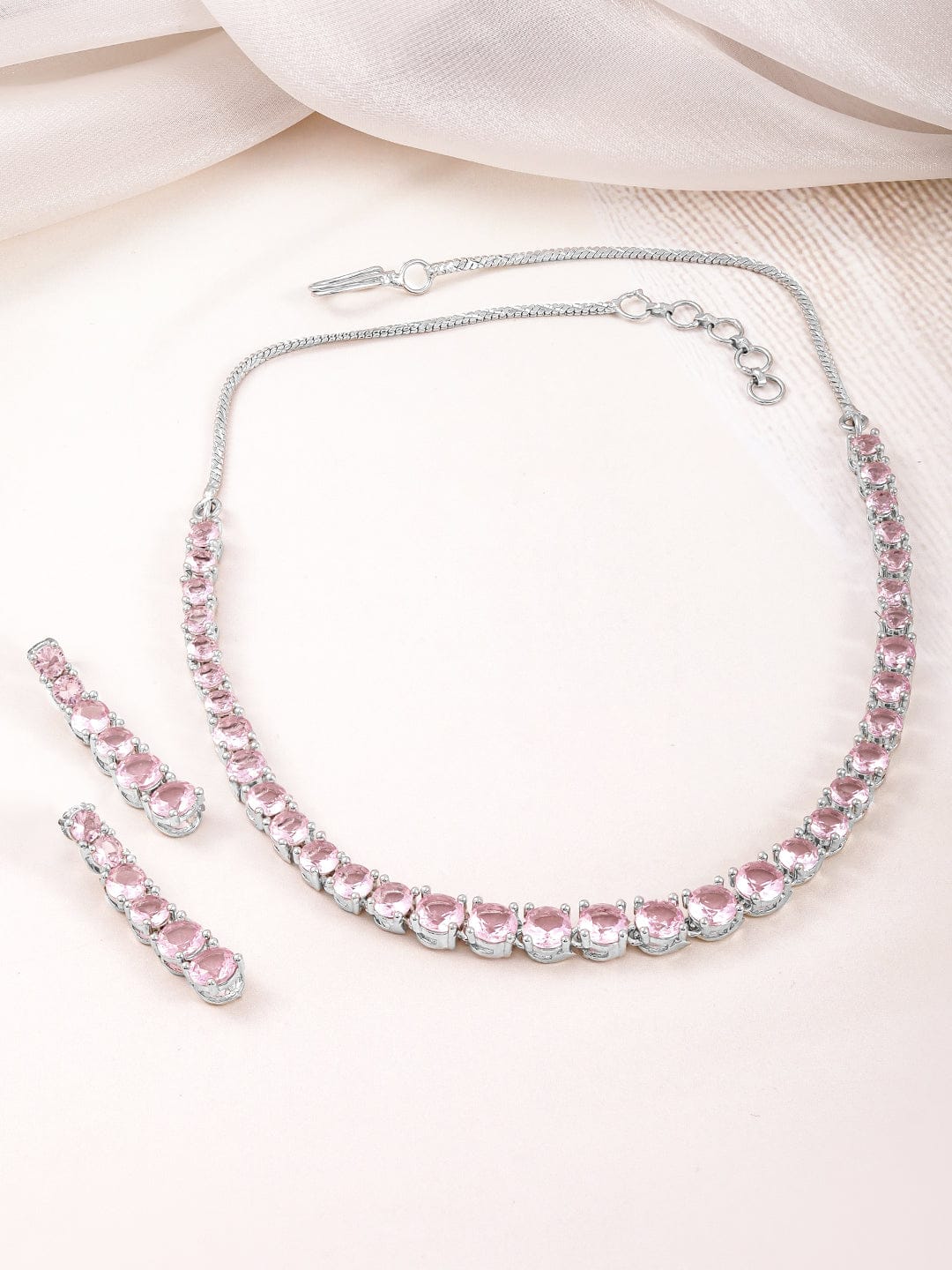 Pink Studded Necklace Set