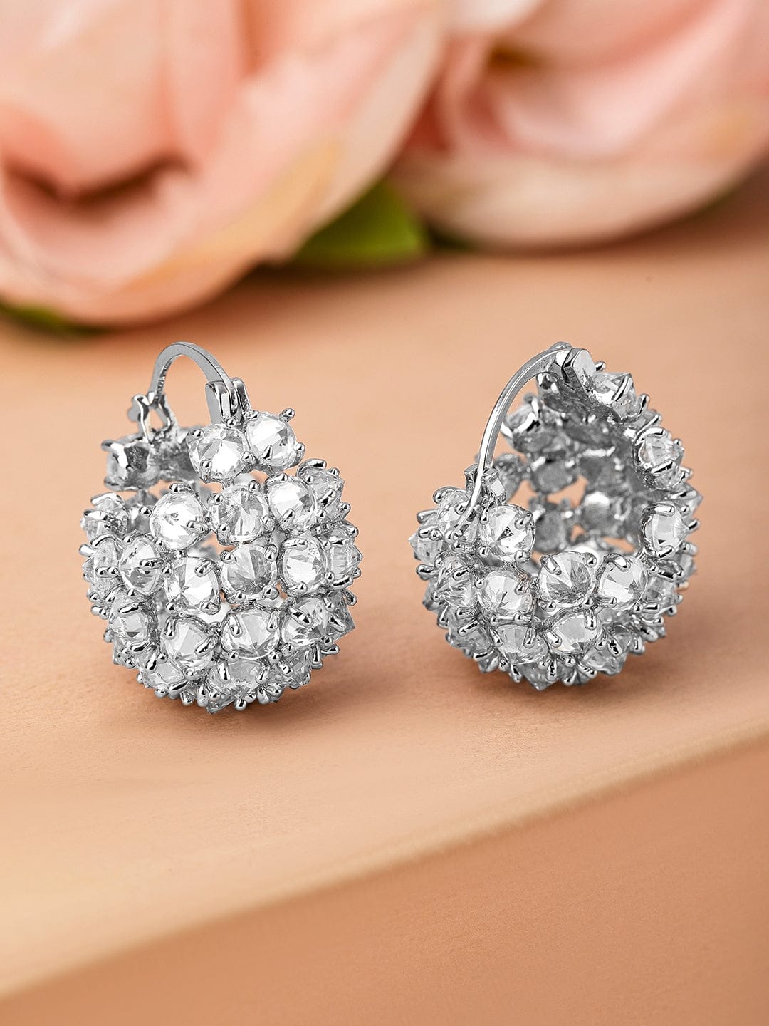 Crystal Studded Huggie Earrings