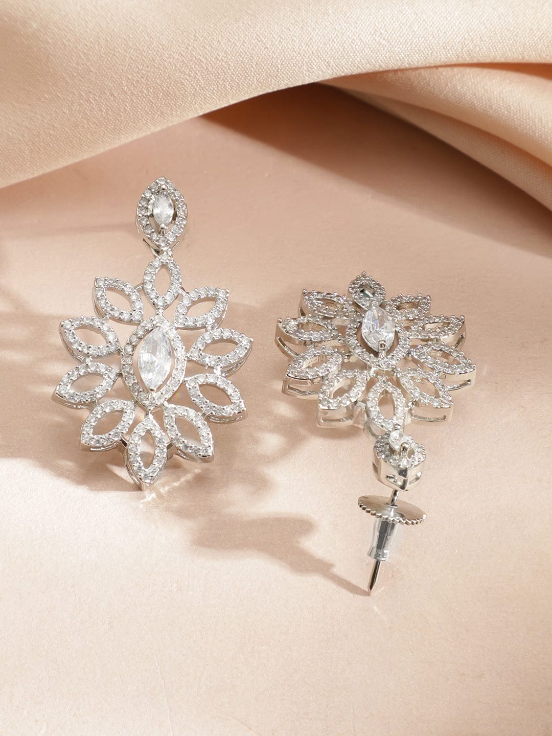 American Diamond Zirconia Floral Pattern Necklace Set