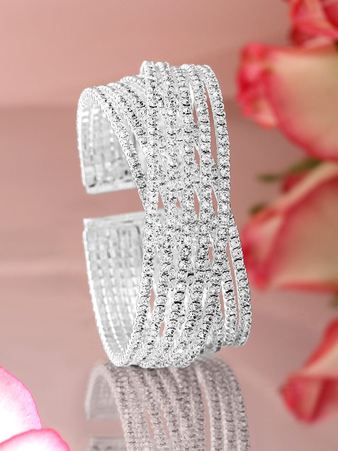 American Diamond Zirconia Cuff Bracelet