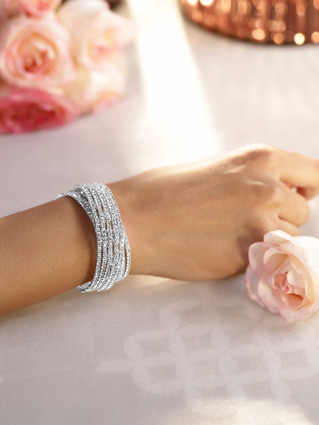American Diamond Zirconia Cuff Bracelet