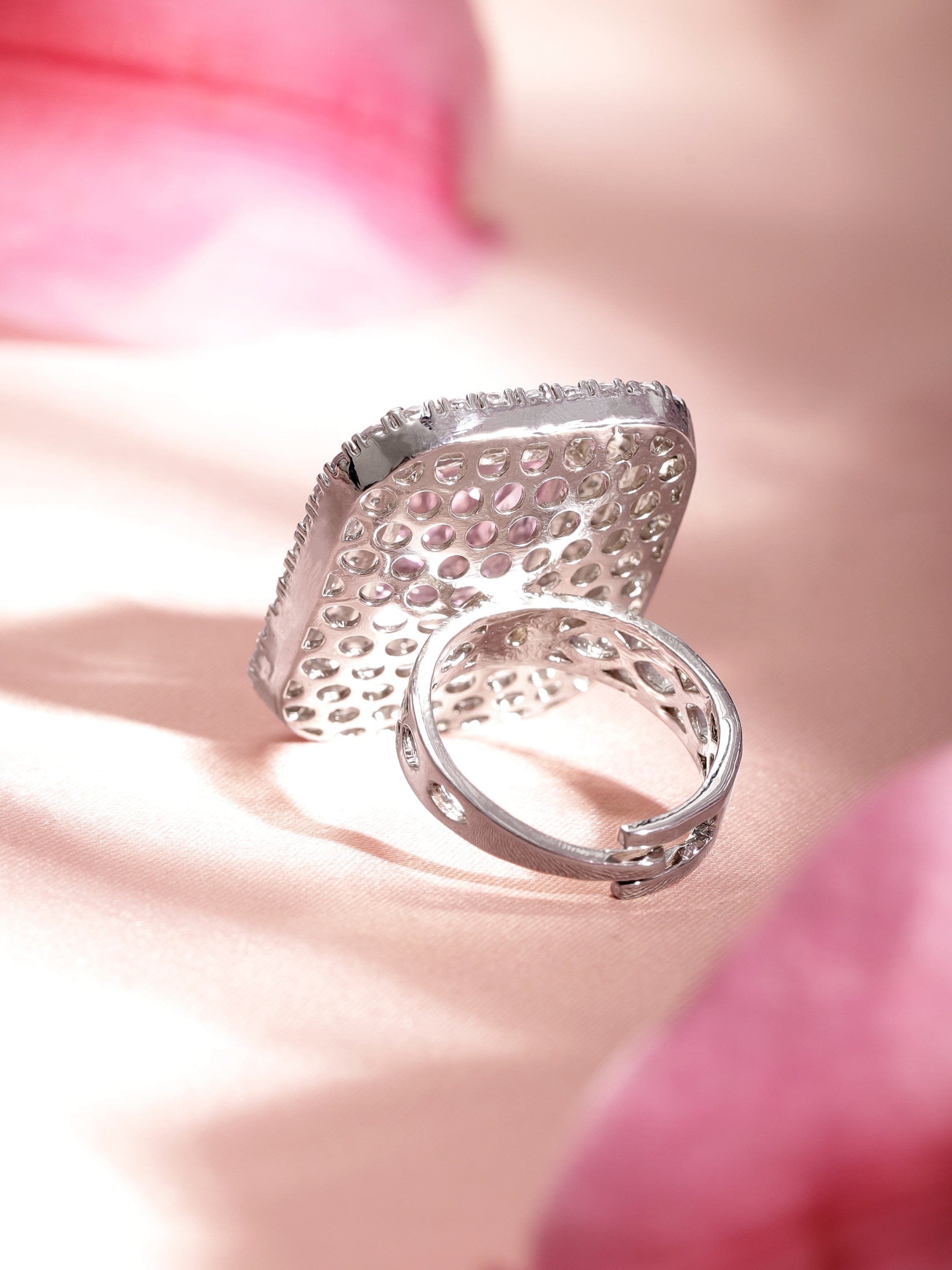 Pink American Diamond Zirconia Cubic Ring