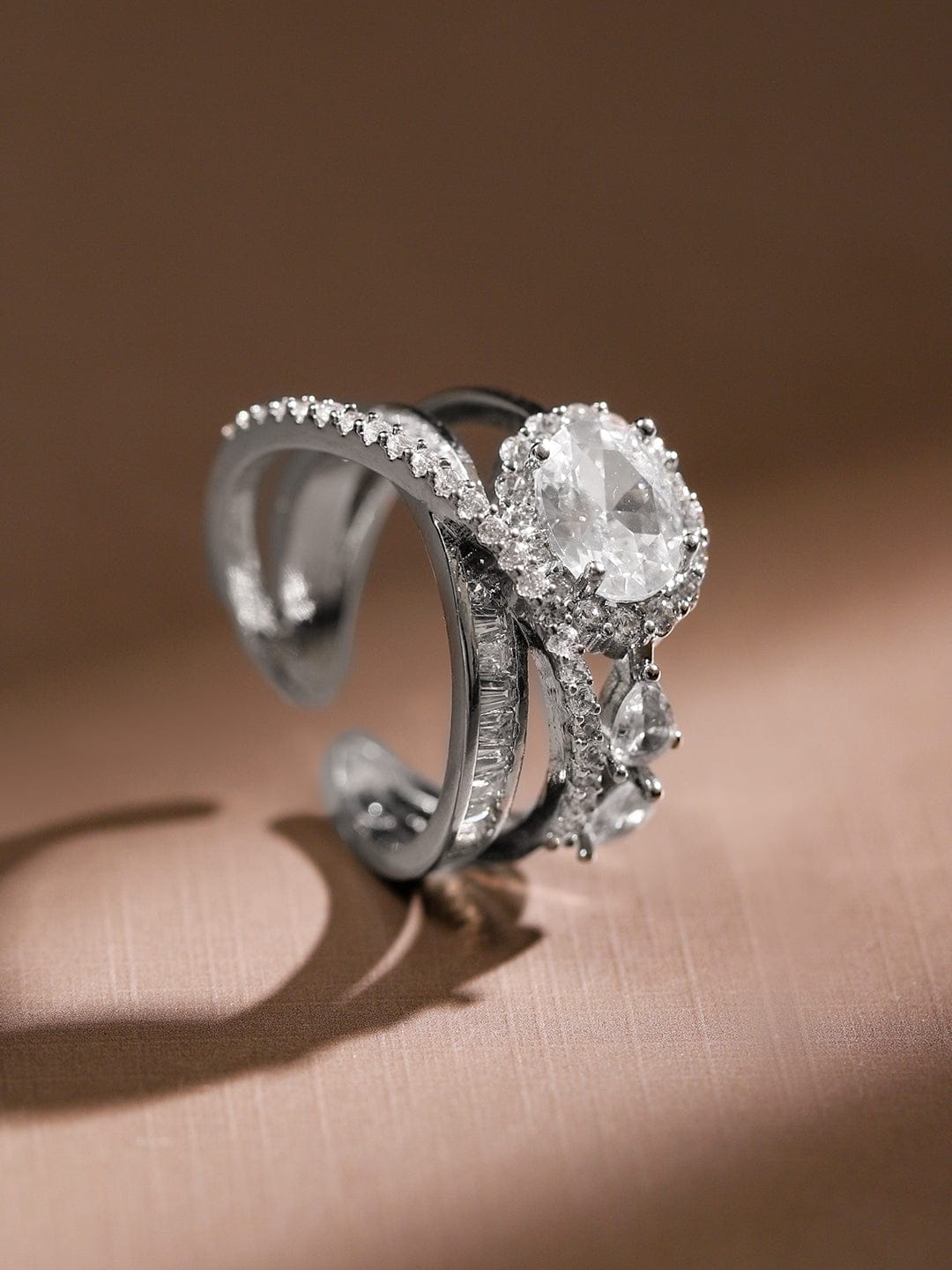 American Diamond Zirconia Silver Ring