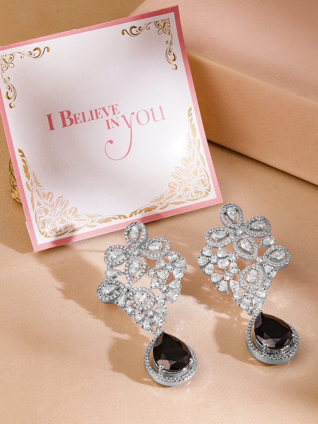 Red Carpet Ready Black Crystal Earrings