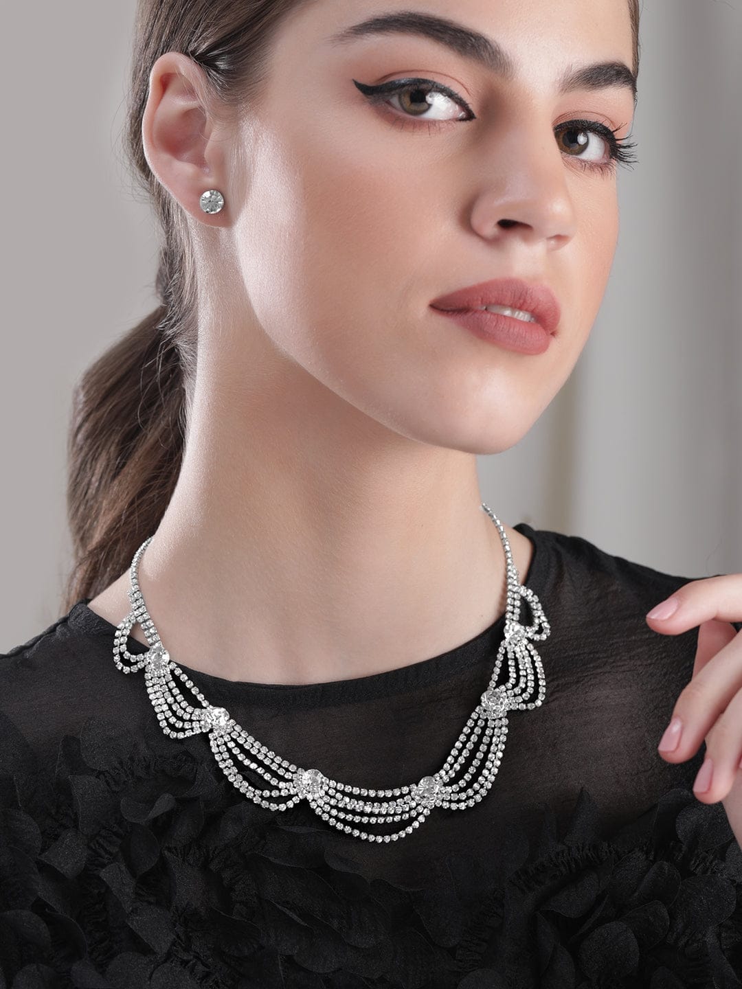 American Diamond Zirconia Necklace Set