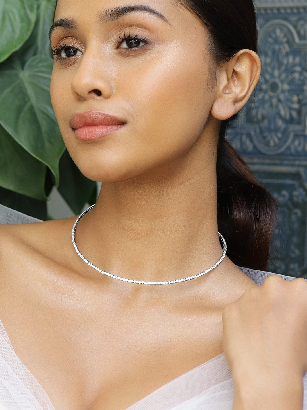 Pristine American Diamond Zirconia Studded Delicate Choker