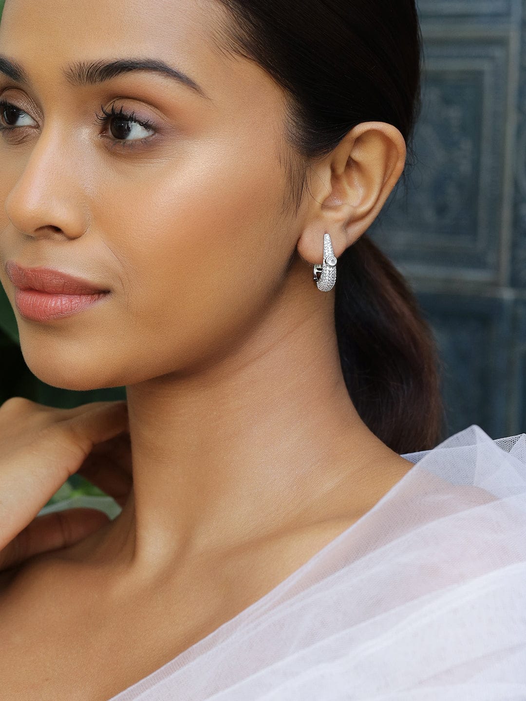 Sophisticated American Diamond Zirconia Hoops