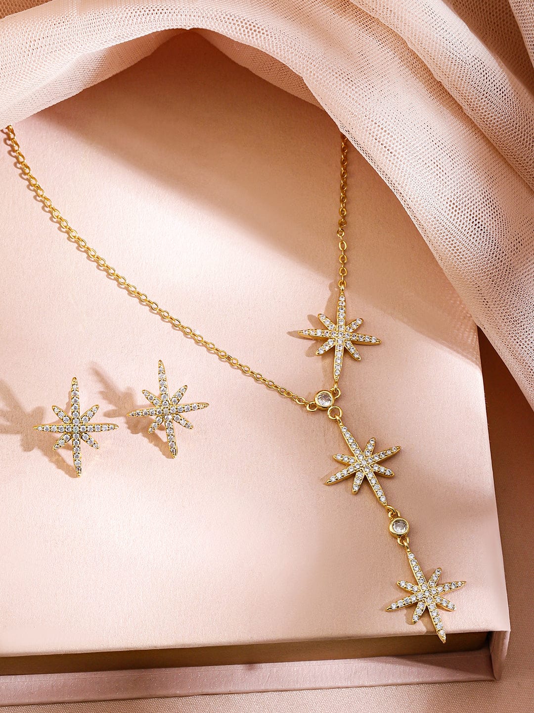 American Diamond Zirconia Star Studded Pendant