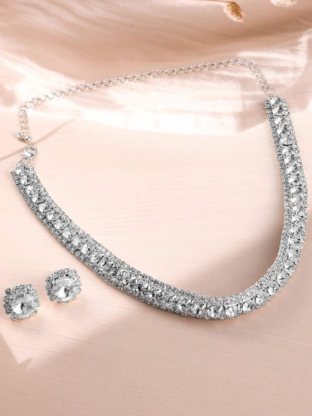 American Diamond Zirconia Crystal Studded Necklace Set