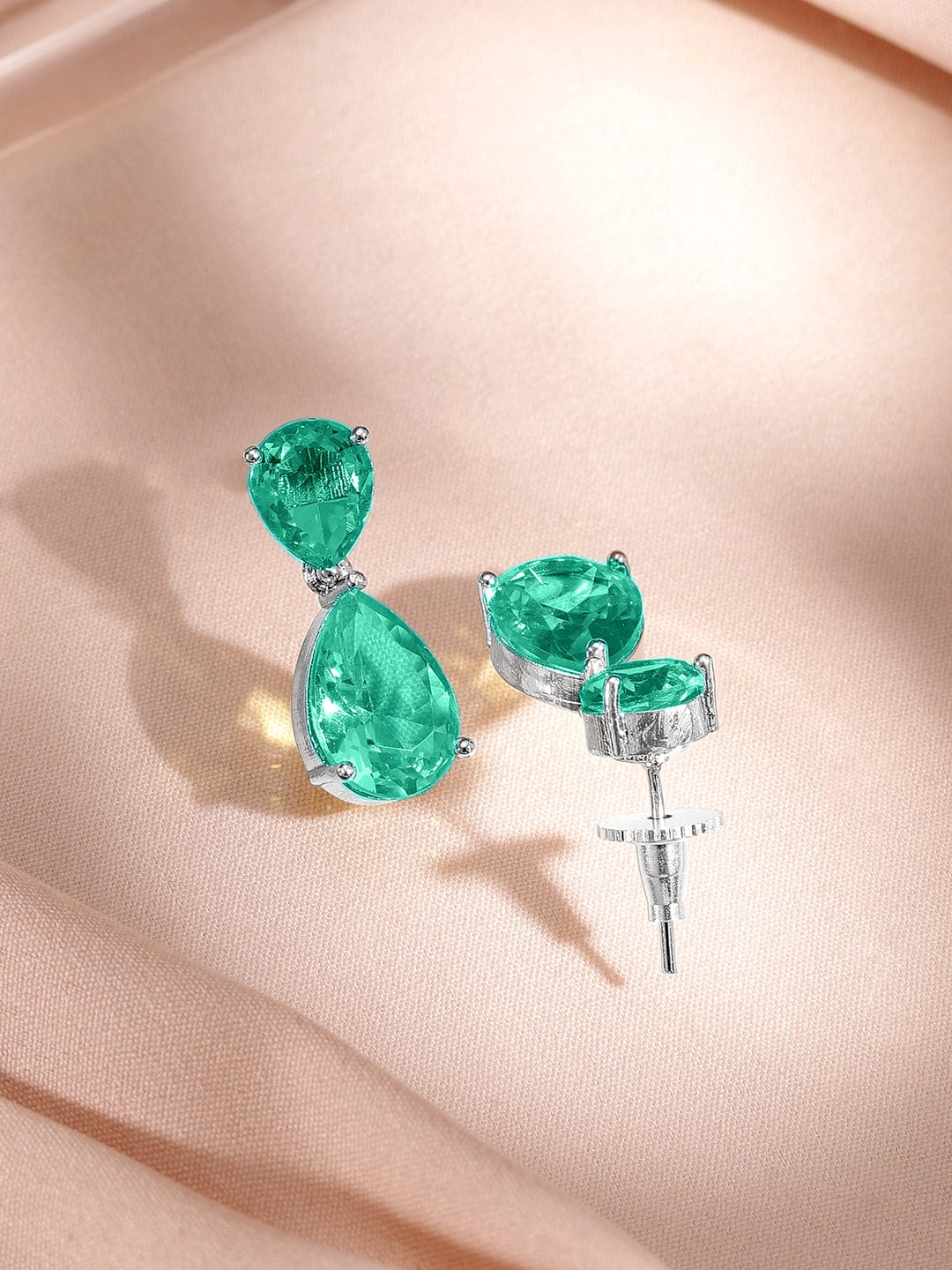 Minimal Emerald Green Crystal Necklace Set
