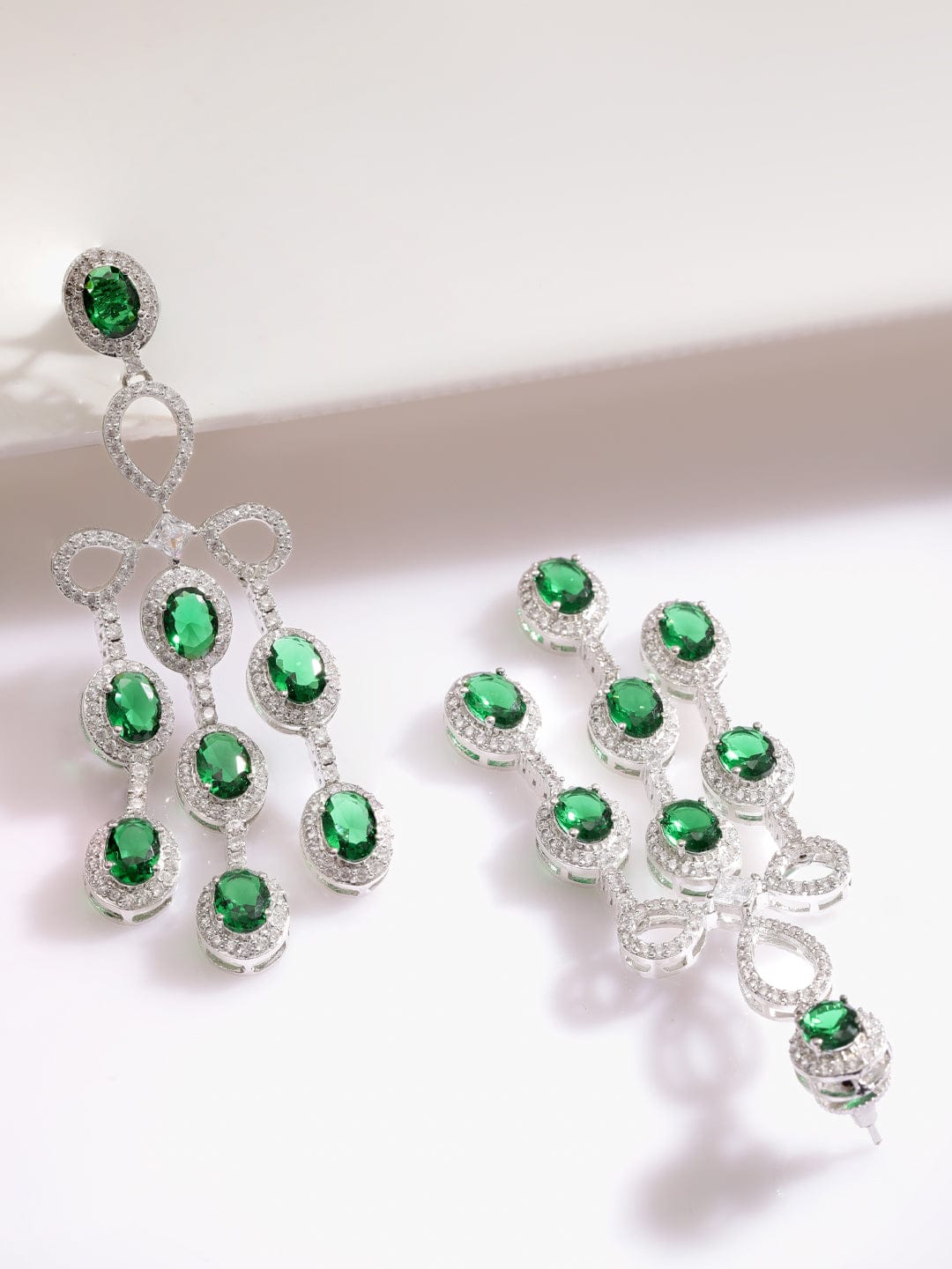 Modern Emerald Luxe Drops Earrings