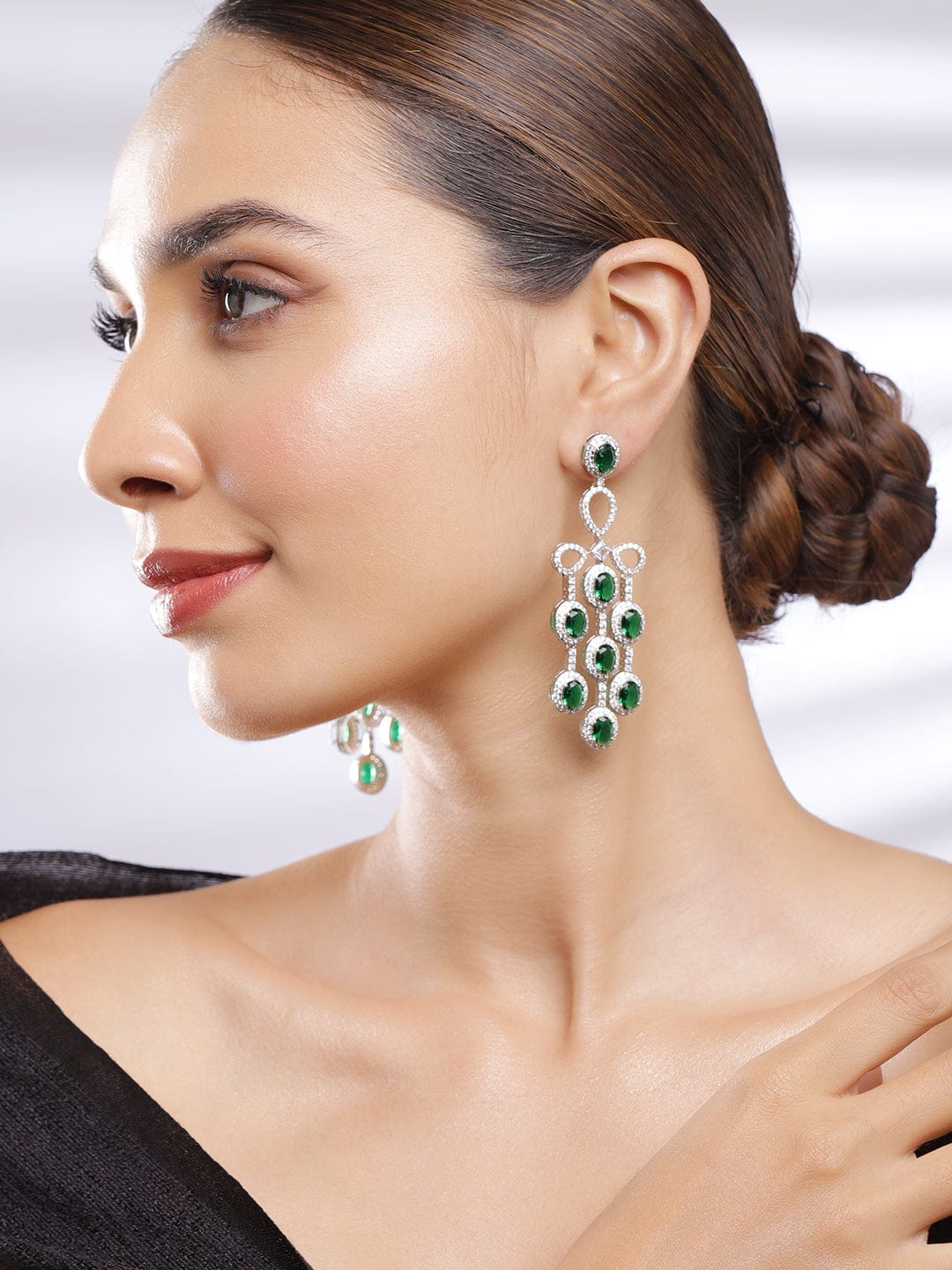 Modern Emerald Luxe Drops Earrings