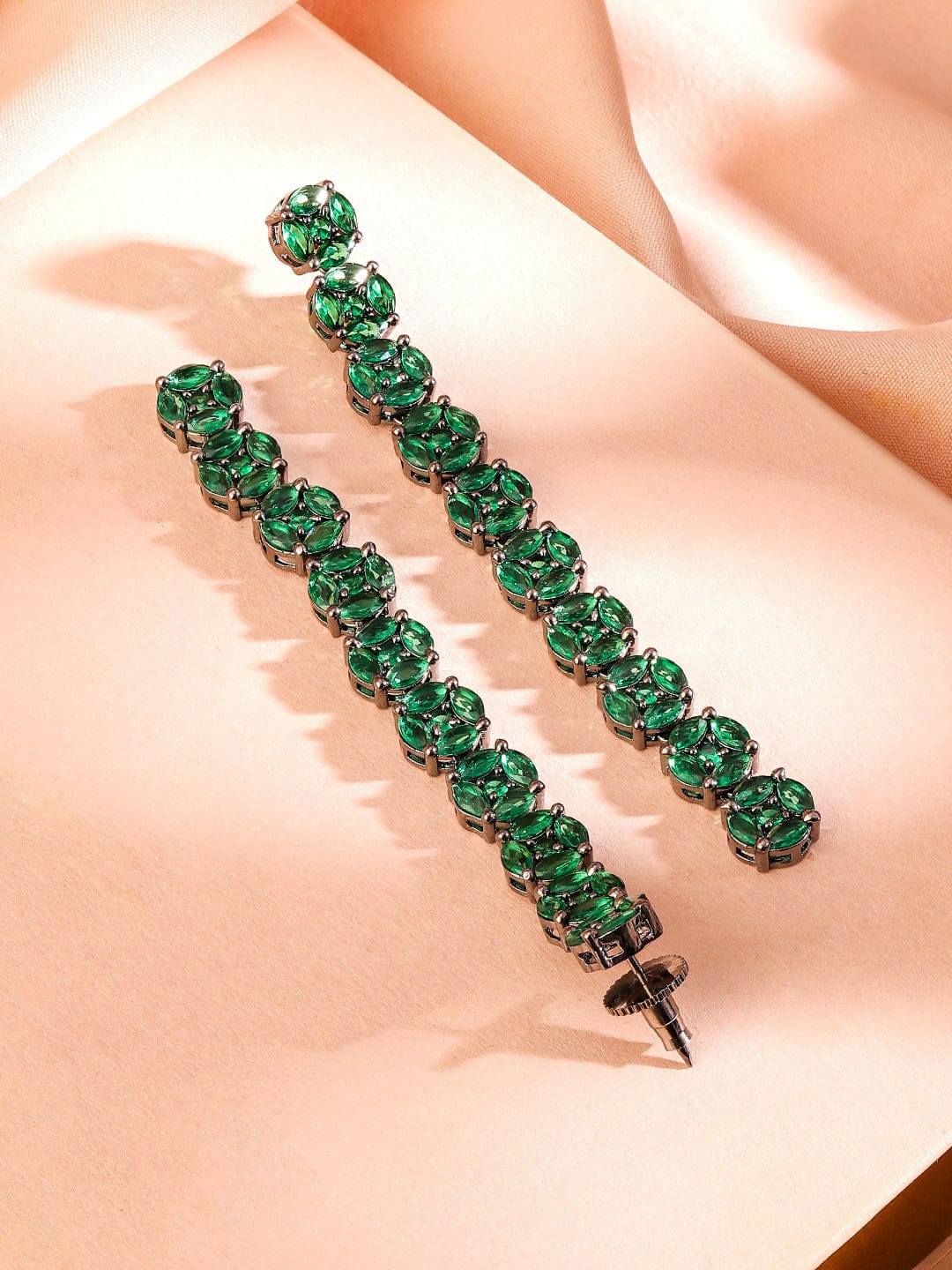 Green Gems in Motion Drop Earrings