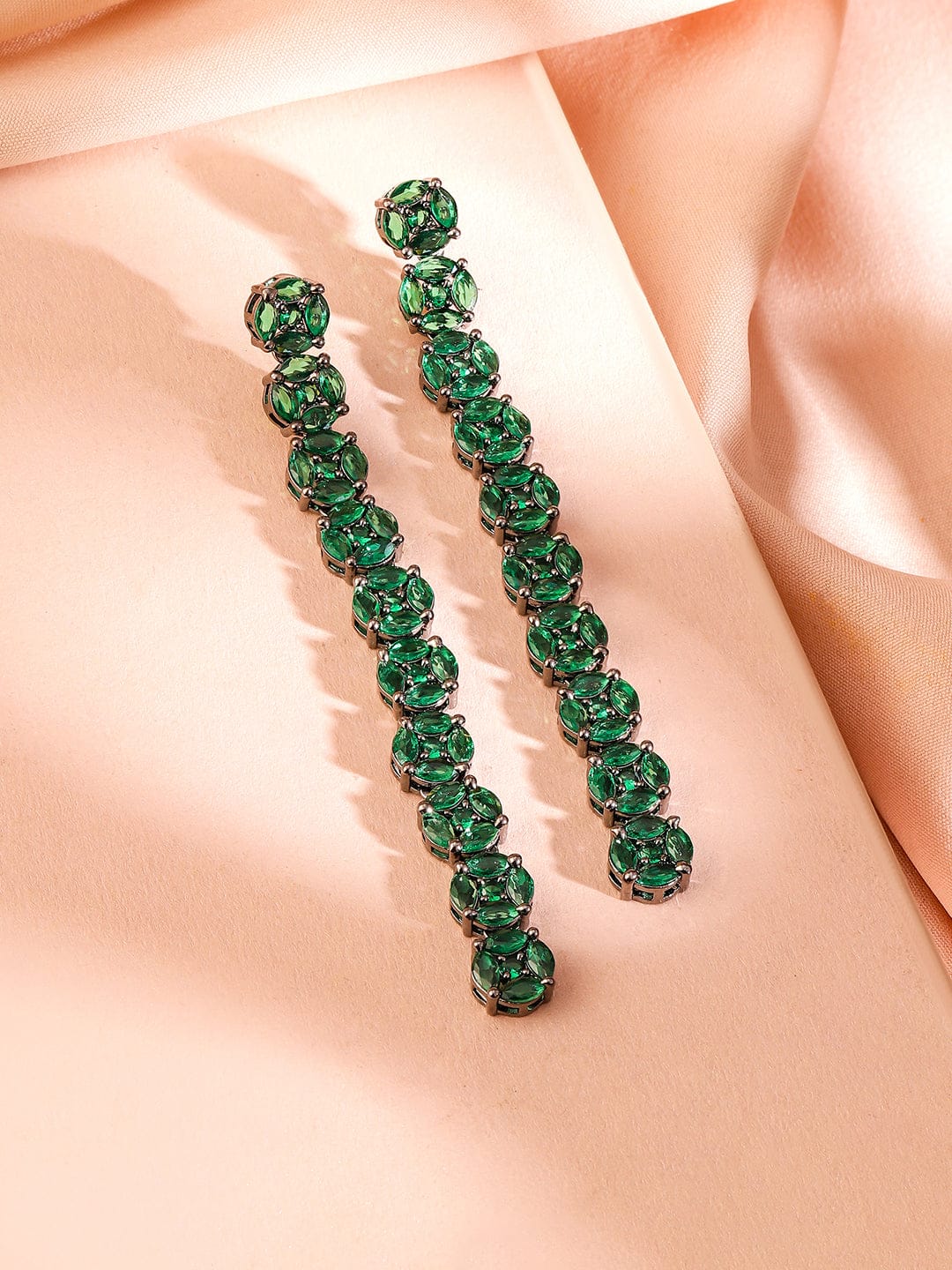 Green Gems in Motion Drop Earrings