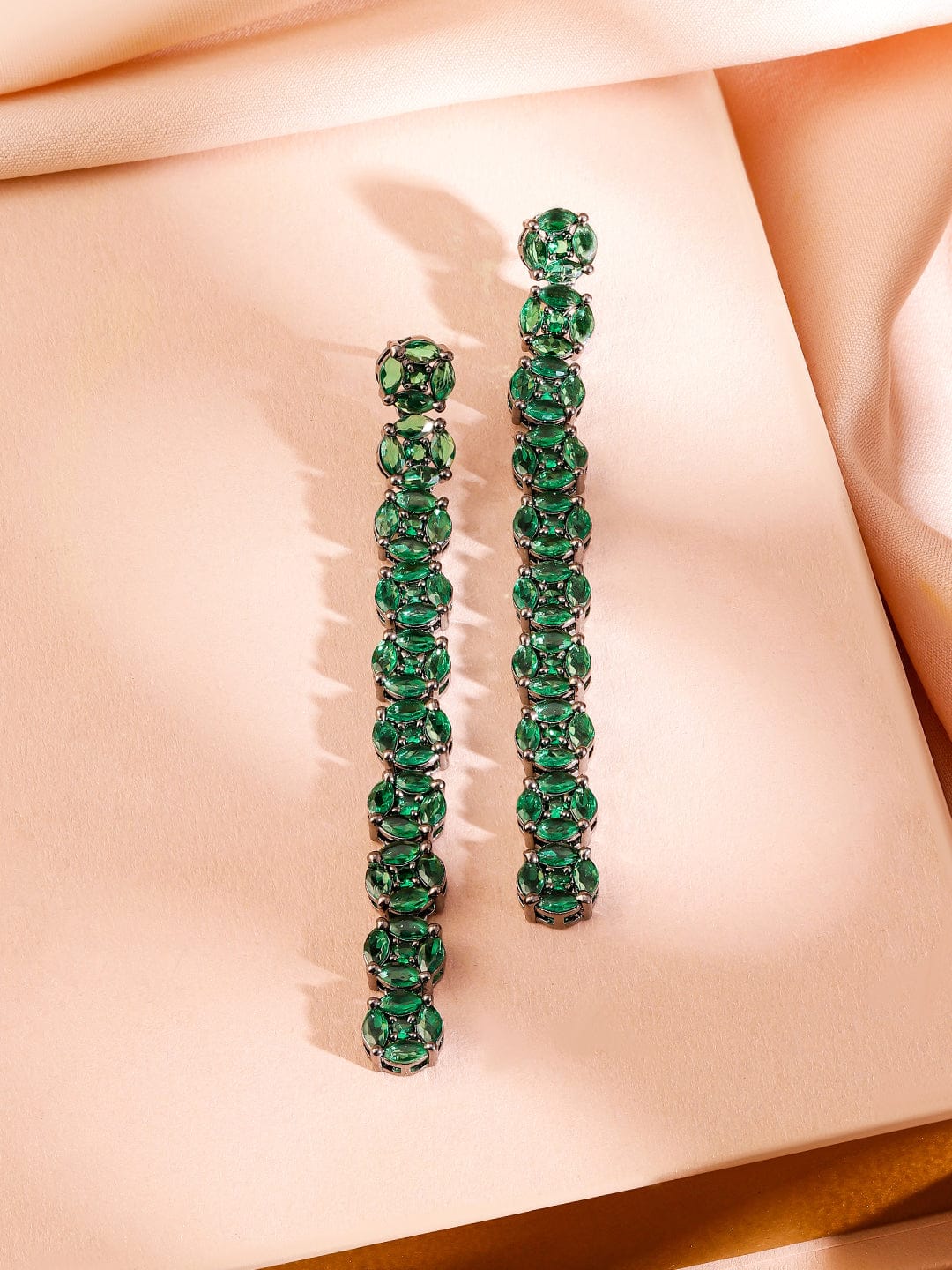 Green Gems in Motion Drop Earrings