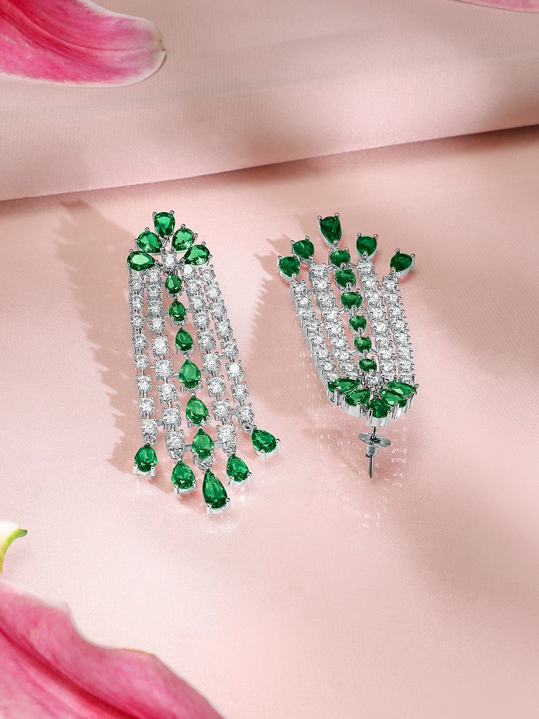 White & Green American Diamond Zirconia Choker Set