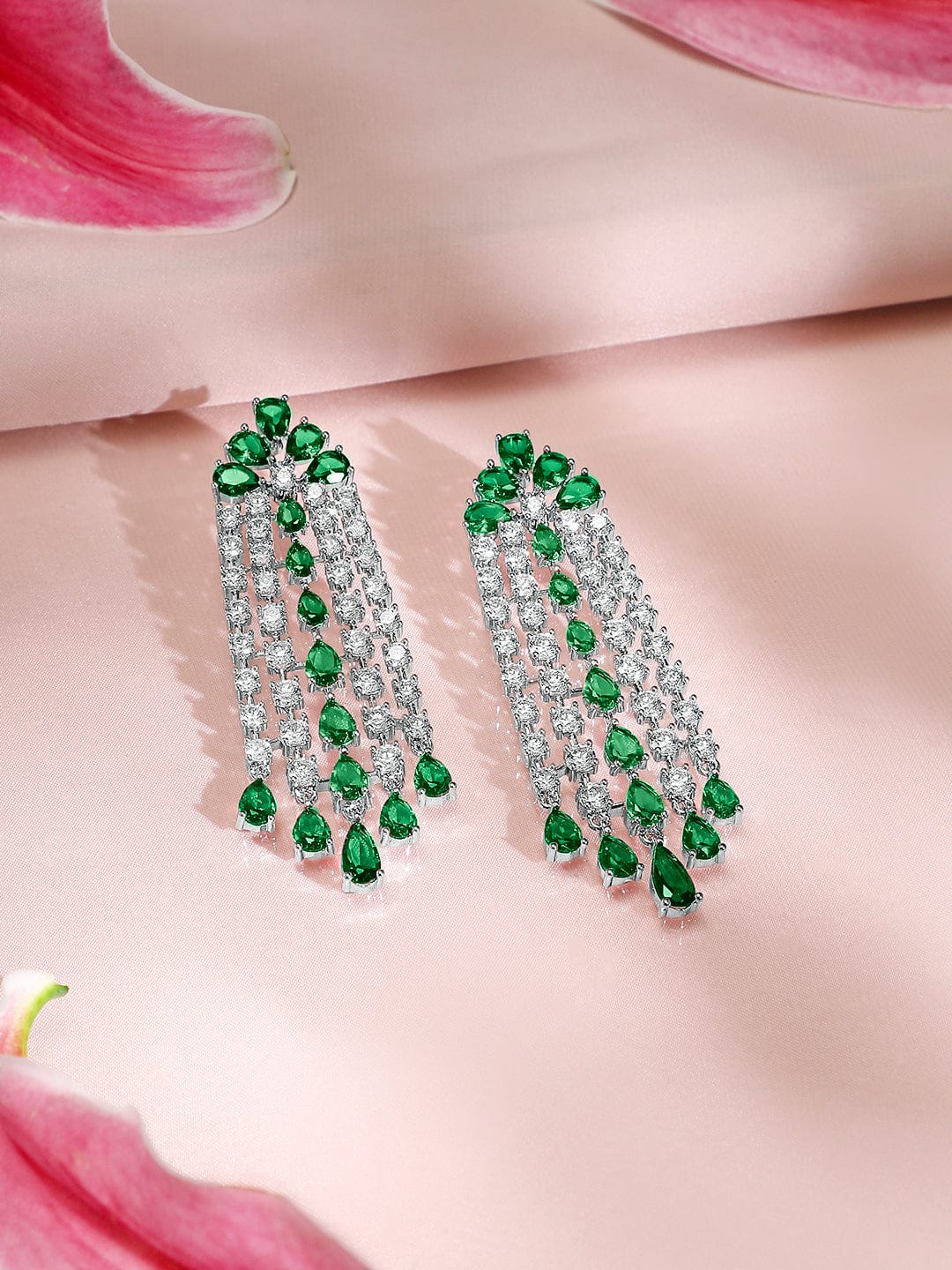 White & Green American Diamond Zirconia Choker Set