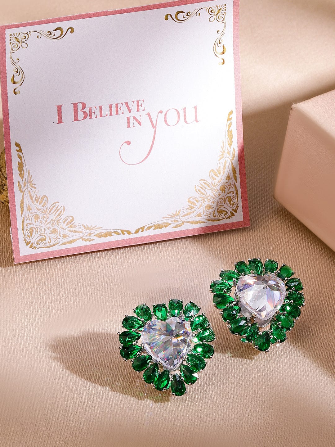 Her Heart Bloomed in Green Studs